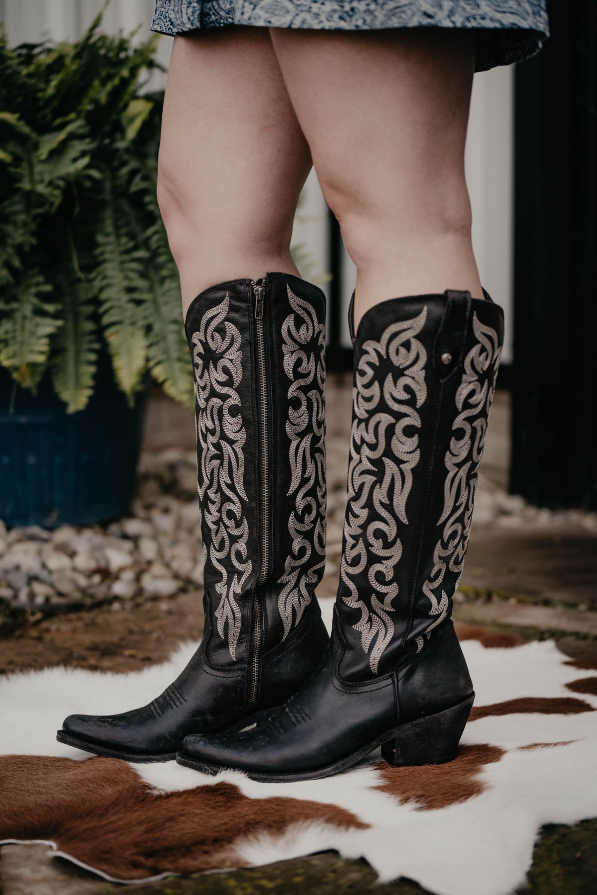 "Allie" Tall BLACK Leather Boots by Liberty Black {B & C Calf Widths}