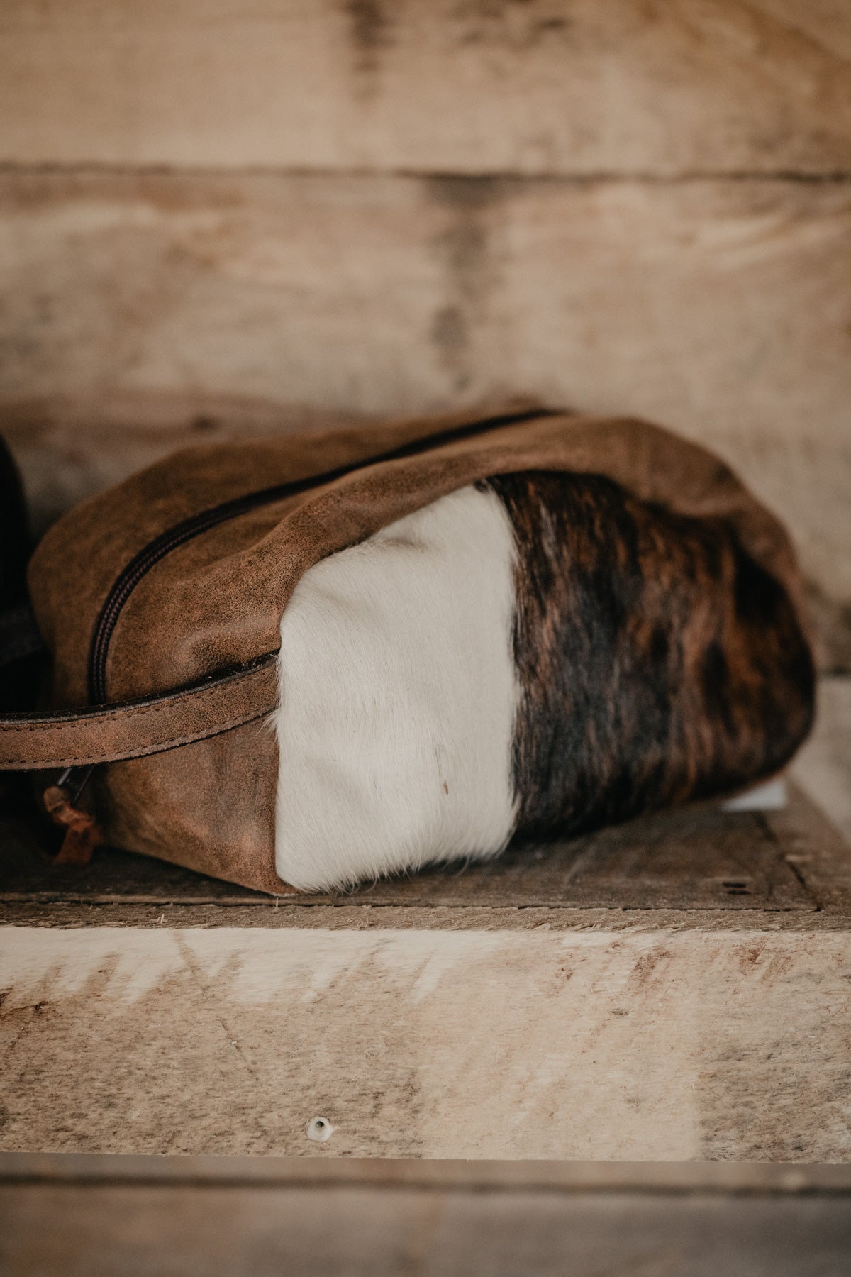 Cowhide Toiletry Case / Shaving Kit by Double J Saddlery