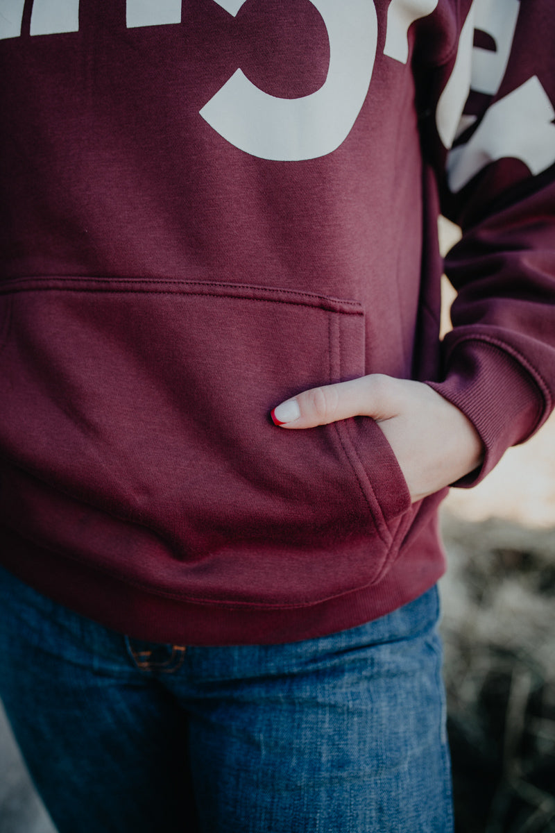 'Port' Burgandy Wrangler Retro Hoodie (XS-XXL)