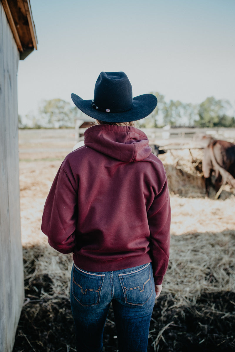 'Port' Burgandy Wrangler Retro Hoodie (XS-XXL)