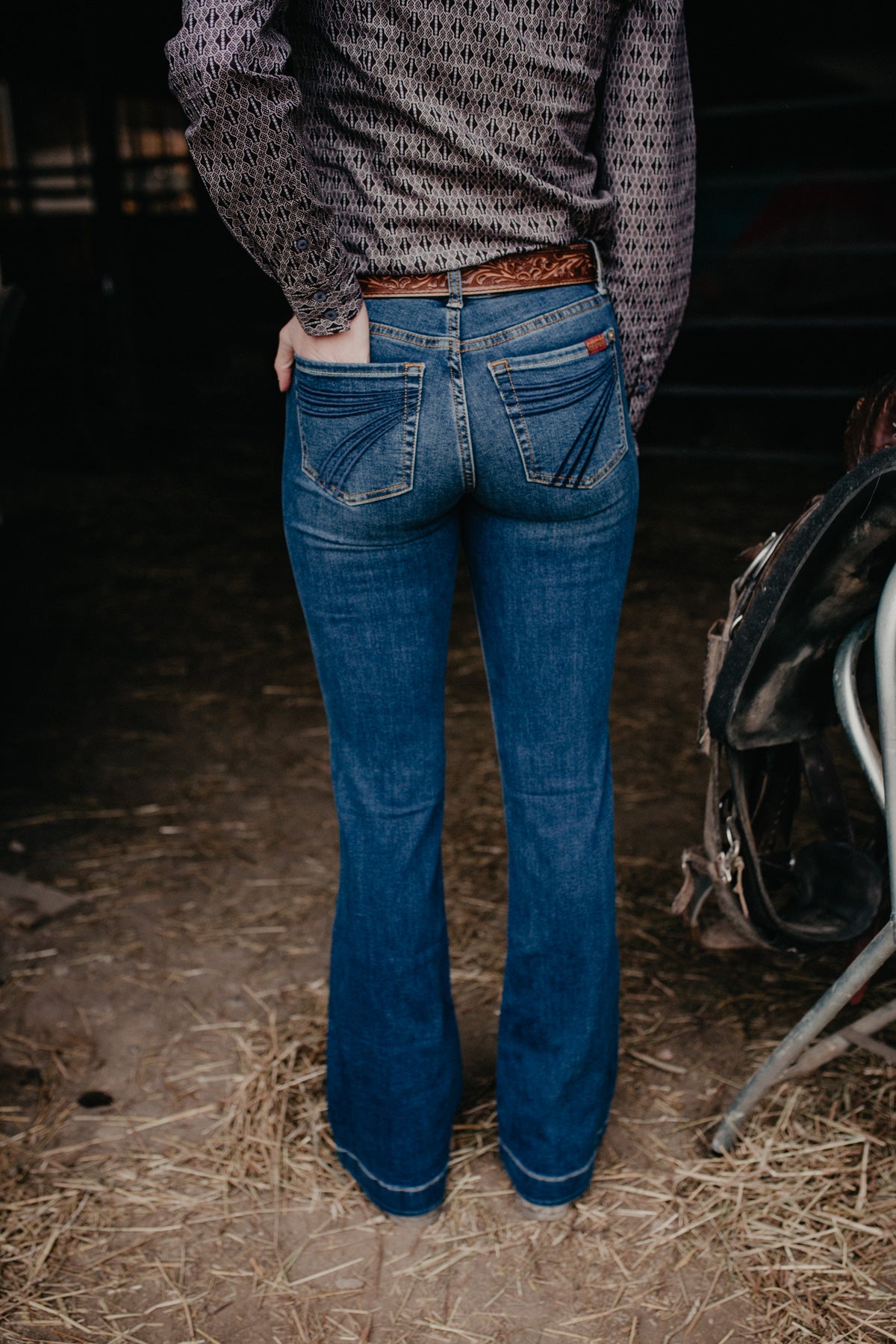 'Melrose' Dark Wash Dojo Flare Jean by 7 For All Mankind (R 34.5" Inseam) {Size 25 & 33 only}