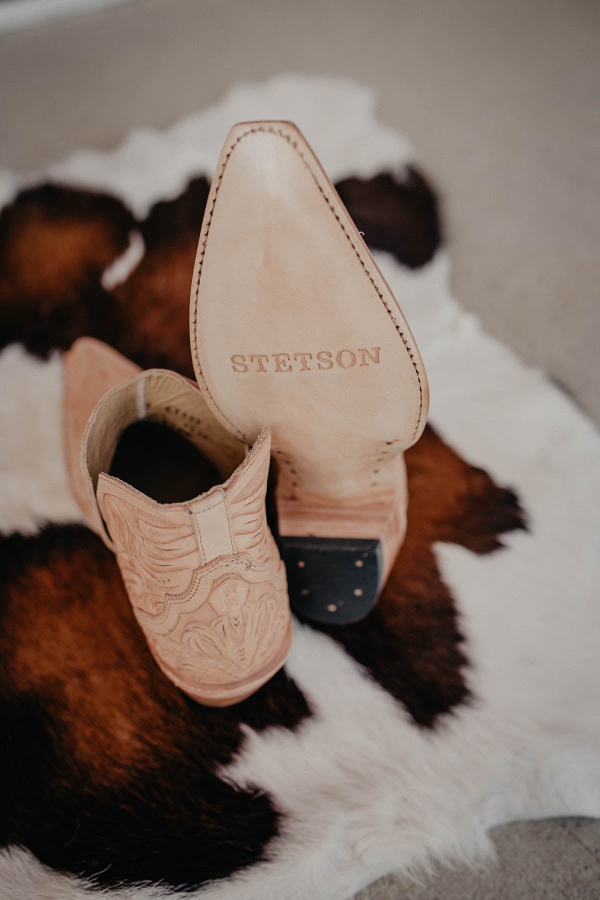'Aviana' Stetson Fully Tooled Leather Snip Toe Ankle Booties (6 - 11)
