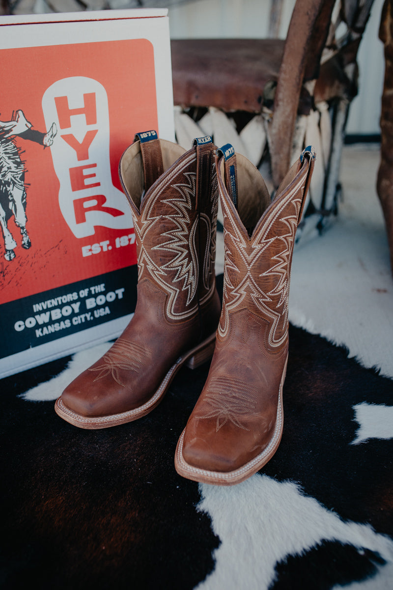 'Le Roy' Brown Men's Hyer Cowboy Boots (Size 8-13/ D & EE Widths)
