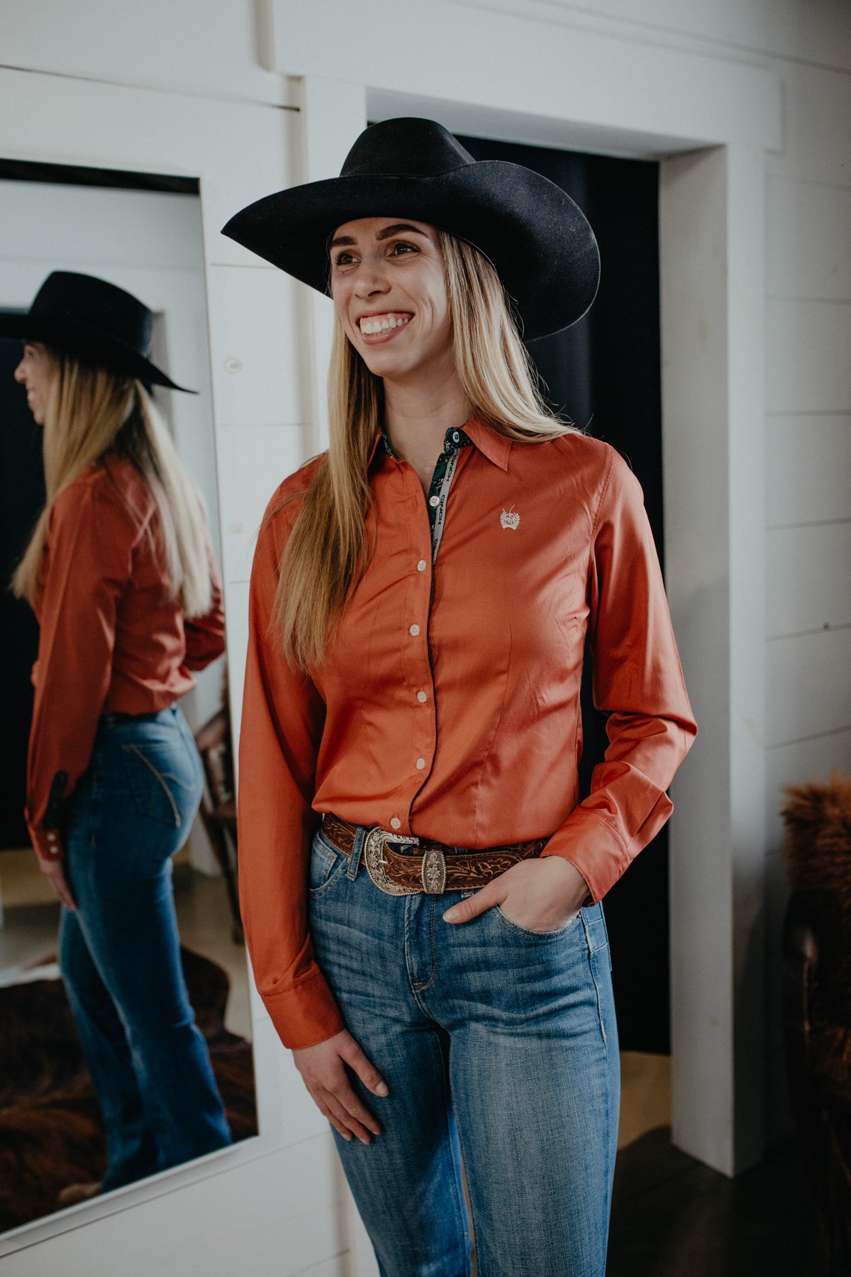 'Rylee' Copper Stripe Women's CINCH Button Up (L -XL Only)