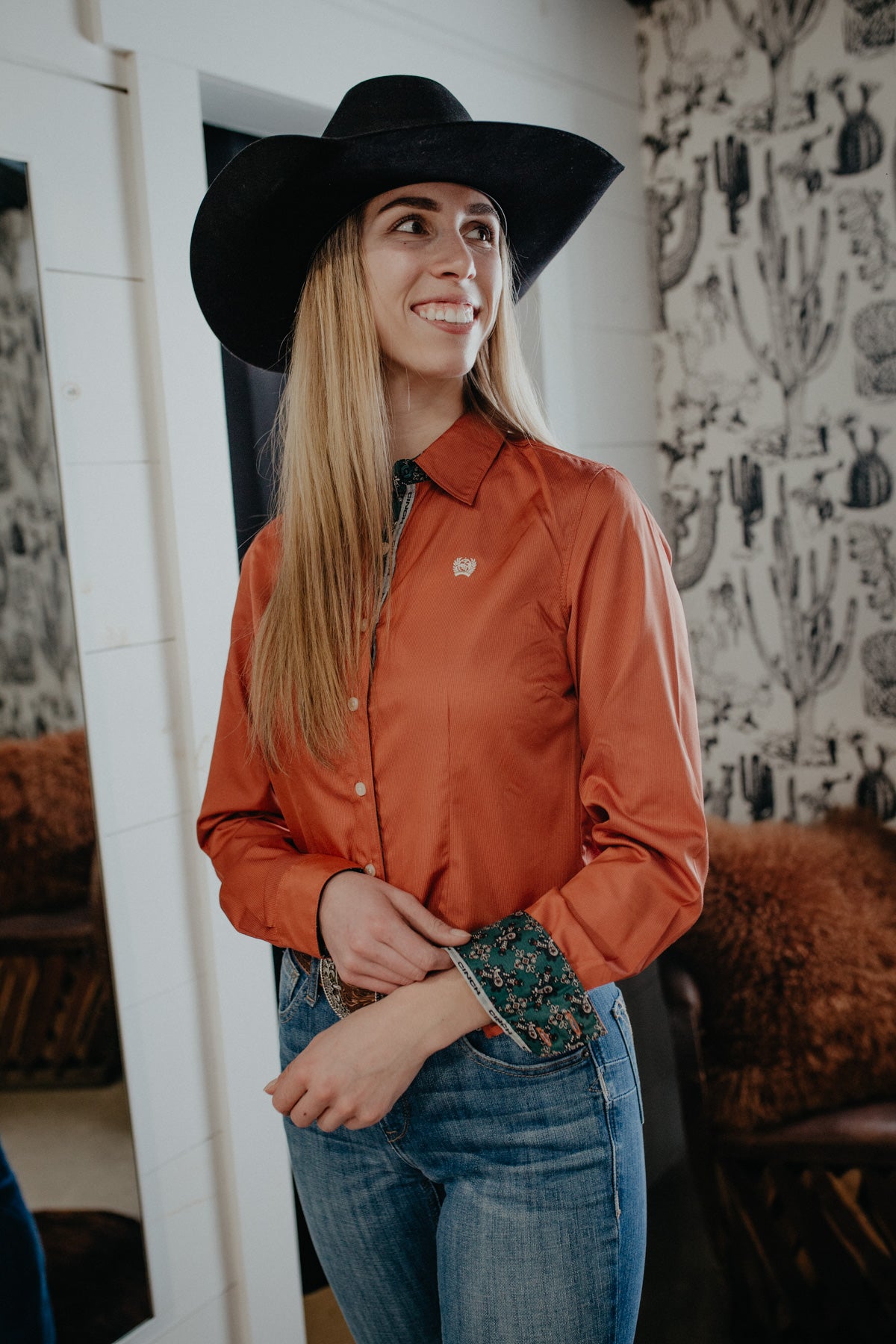 'Rylee' Copper Stripe Women's CINCH Button Up (L -XL Only)