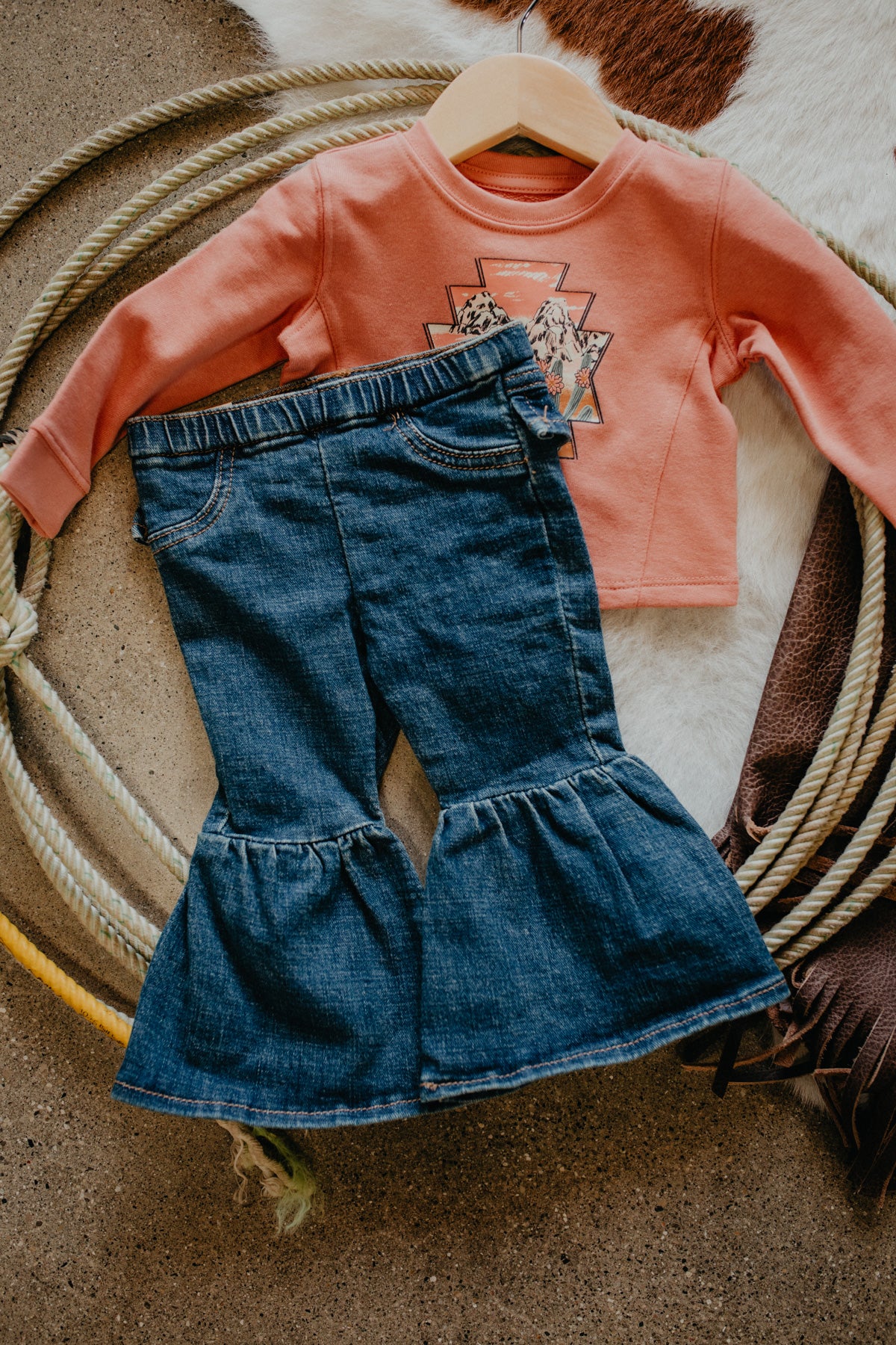'Lil Bessie' Wrangler Girls Flare Jeans (0/3M - 24M)