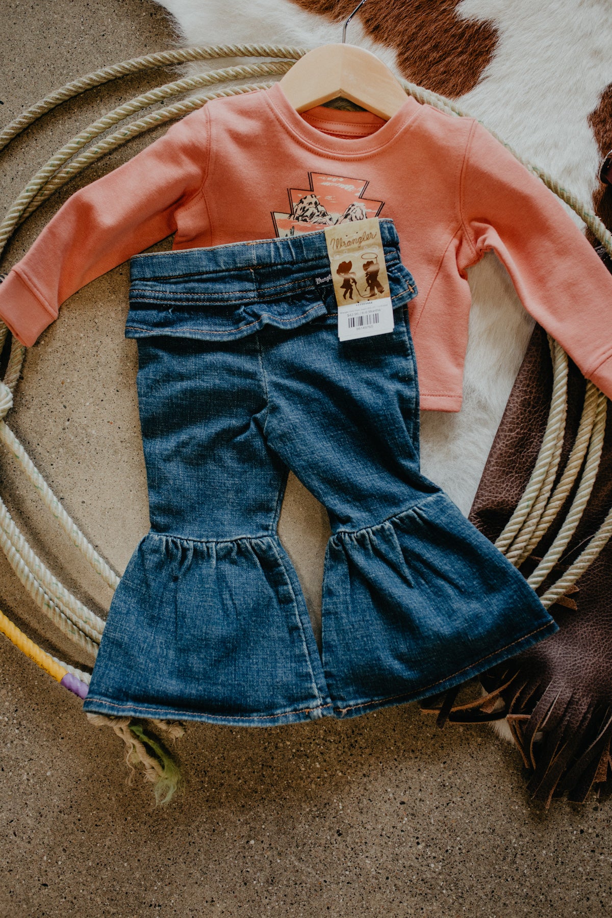 'Lil Bessie' Wrangler Girls Flare Jeans (0/3M - 24M)