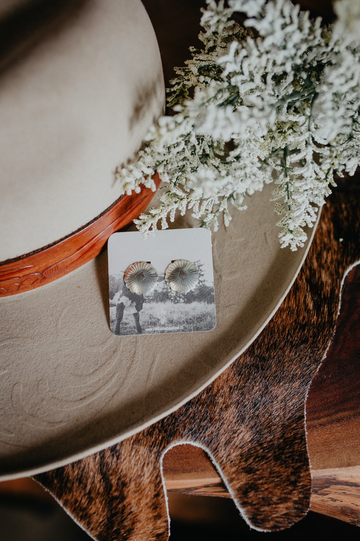 'Sun Ray' Concho Stamped Sterling Silver Earrings