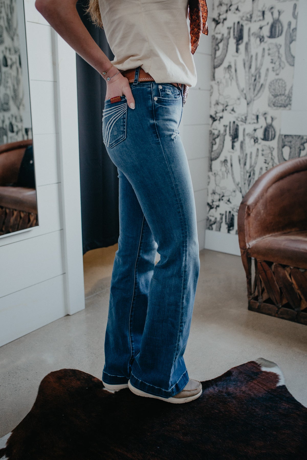 'Lake Blue' Dark Wash Dojo Flare Jean by 7 For All Mankind (32 & 34” Inseams)