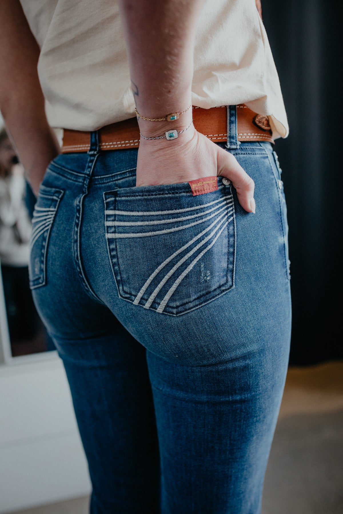 'Lake Blue' Dark Wash Dojo Flare Jean by 7 For All Mankind (32 & 34” Inseams)