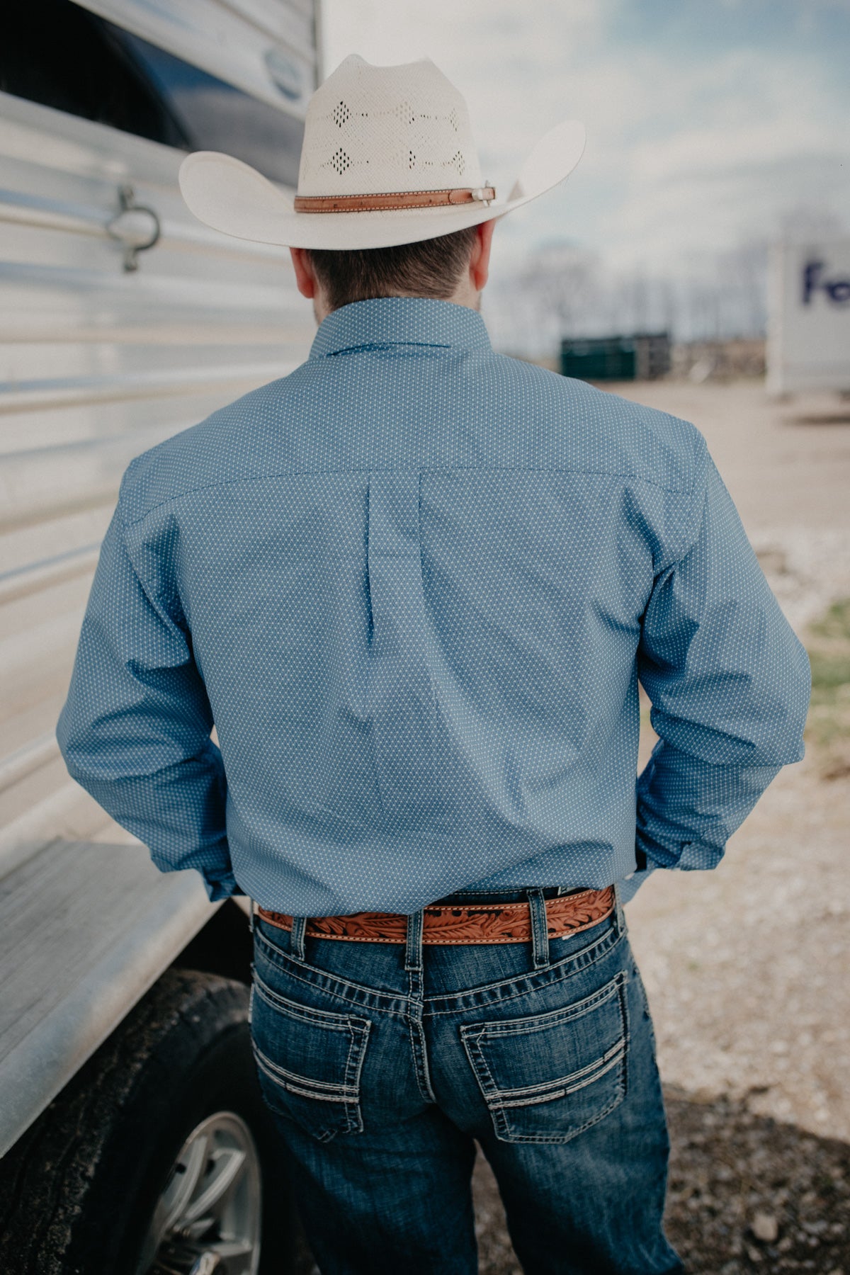 Wrangler Blue George Strait Button Up (S-XXL)