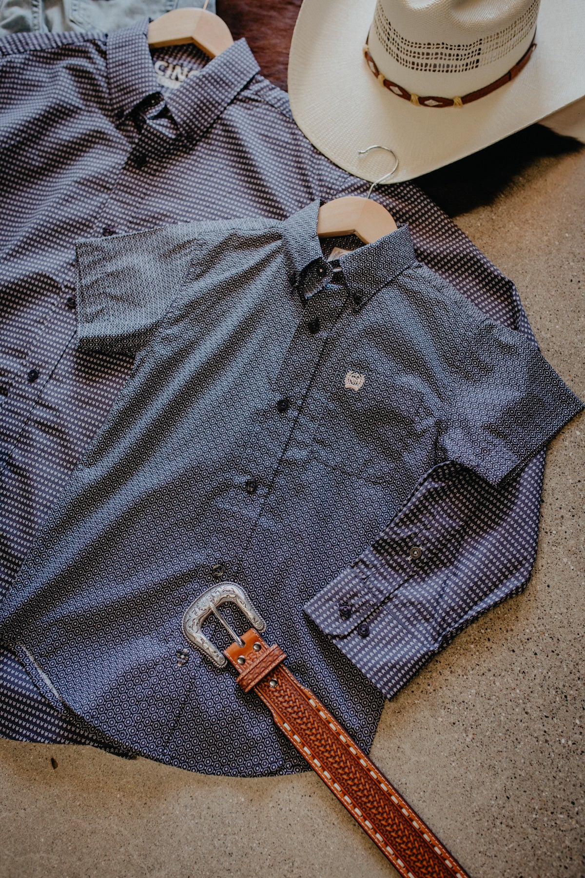 'Conway' Boy's Short Sleeve Gray Button Down (XS-XXL)