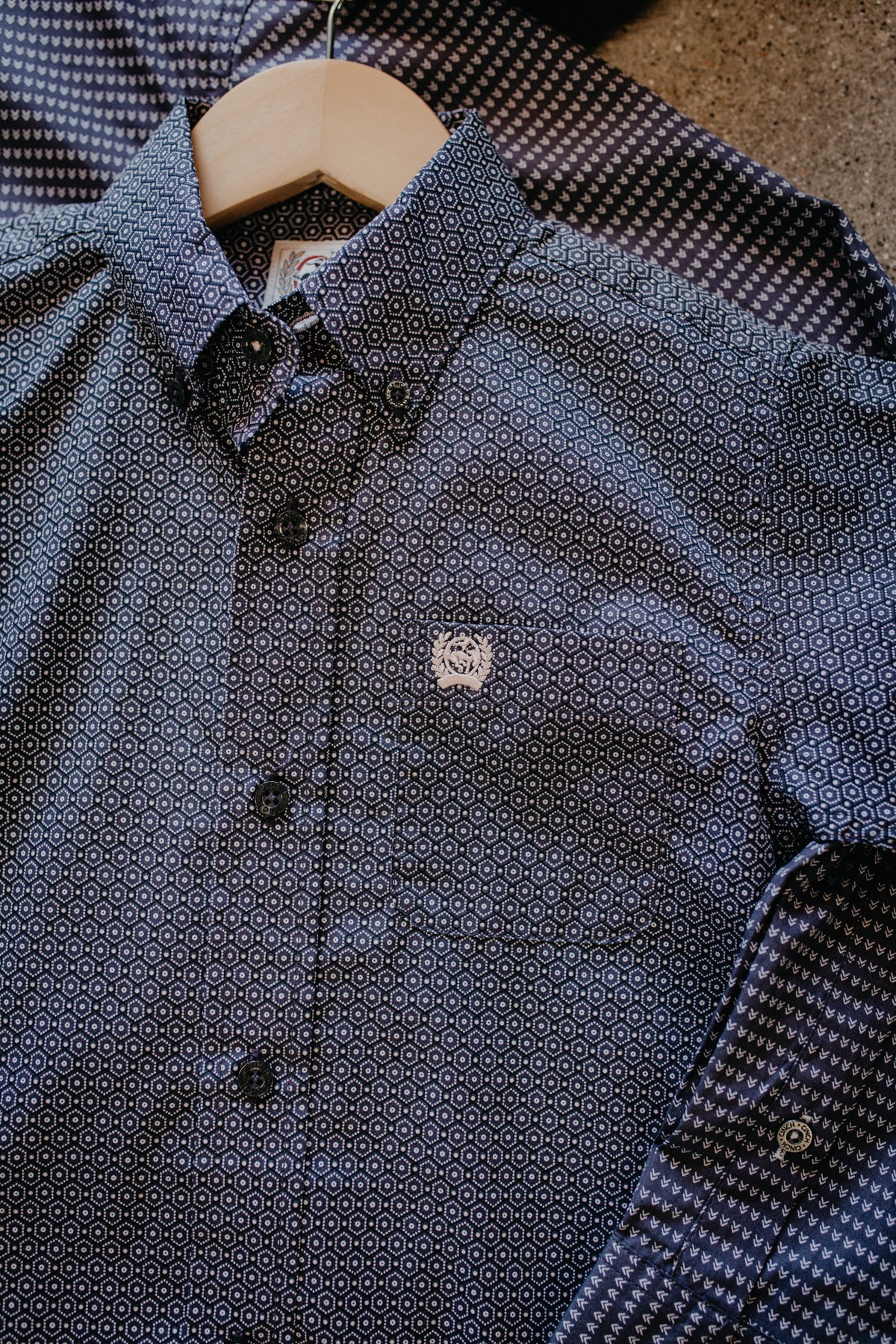'Conway' Boy's Short Sleeve Gray Button Down (XS-XXL)