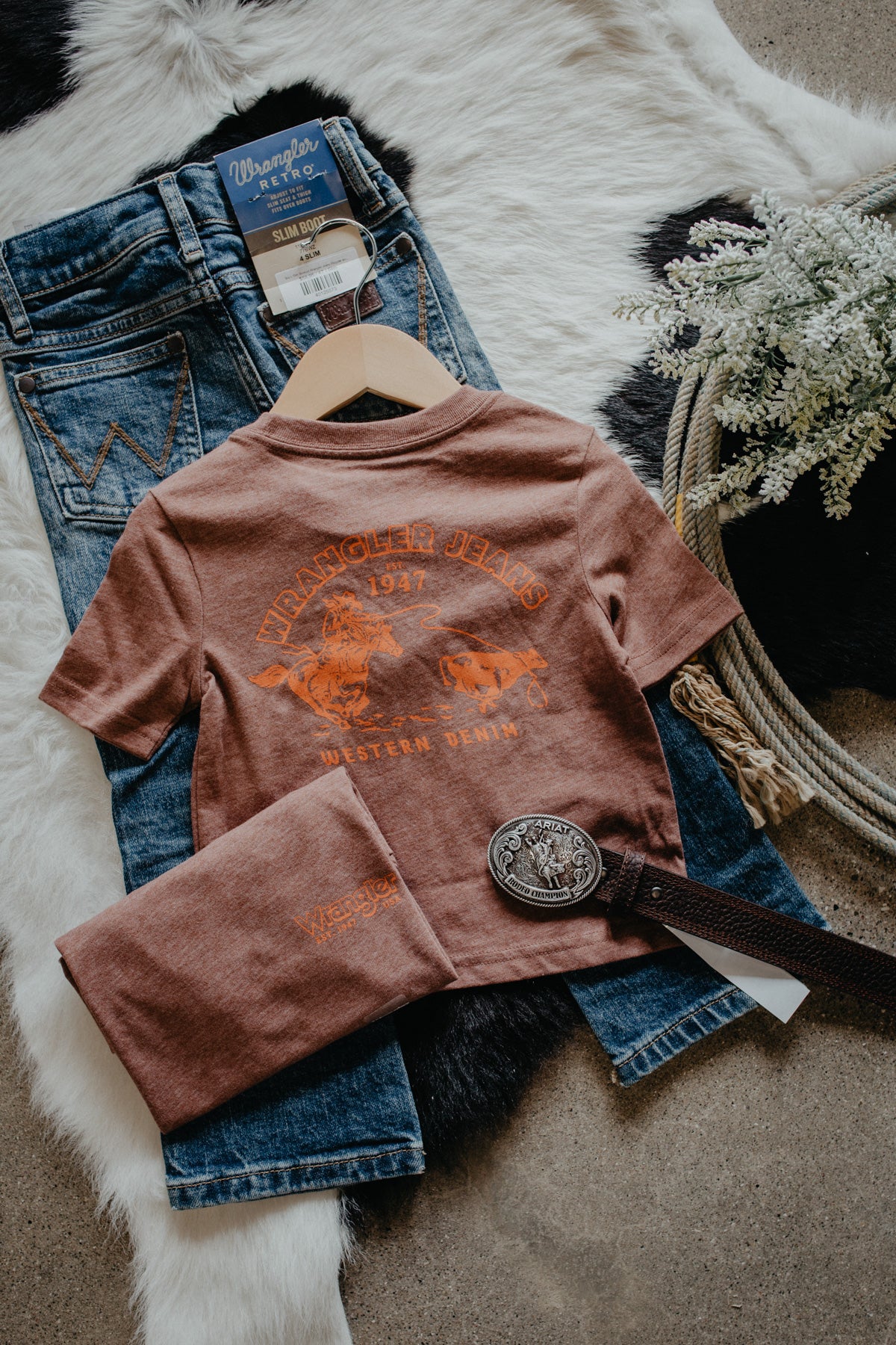 'Roping Jeans' Boy's Tee by Wrangler (XXS-XL)