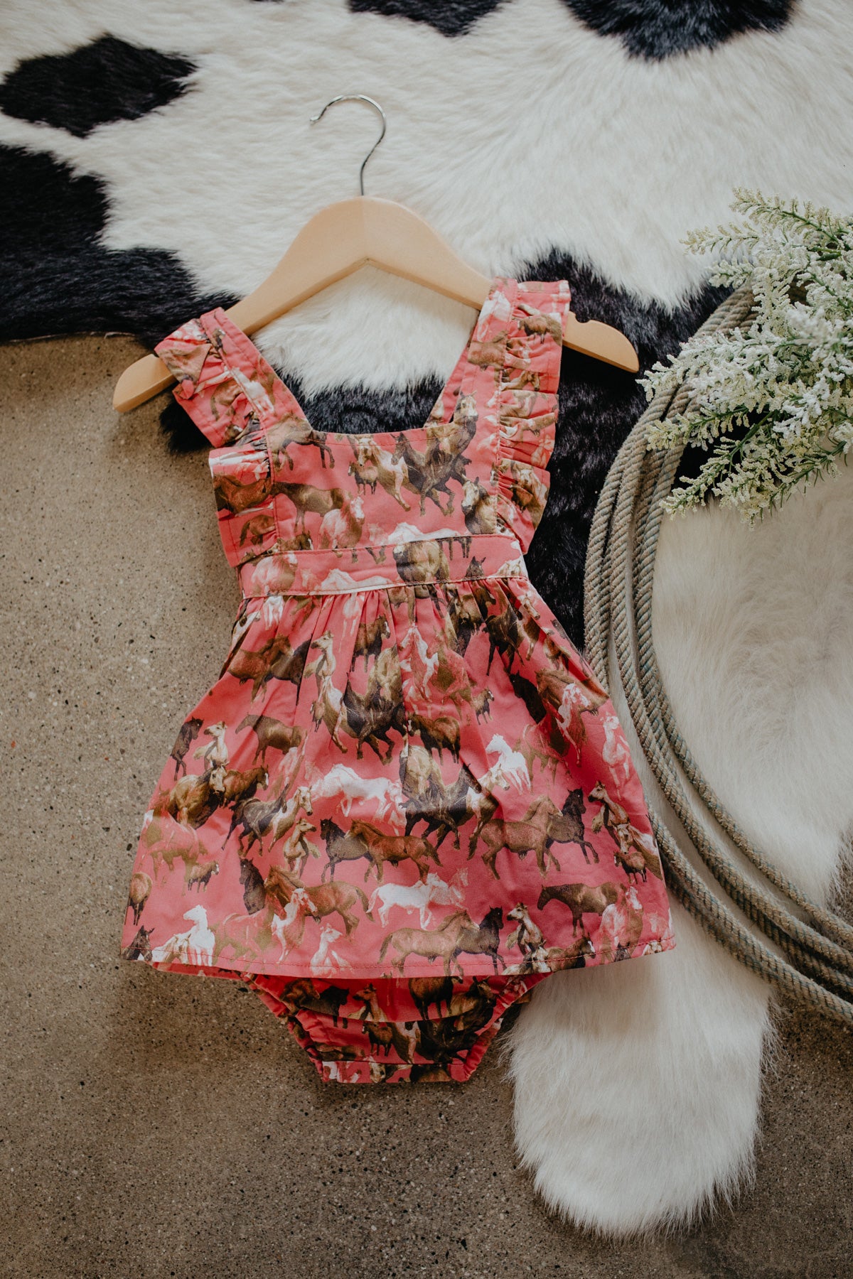 'Bella' Wrangler Baby Girl Horse Dress (Sizes 3-6M to 2T)