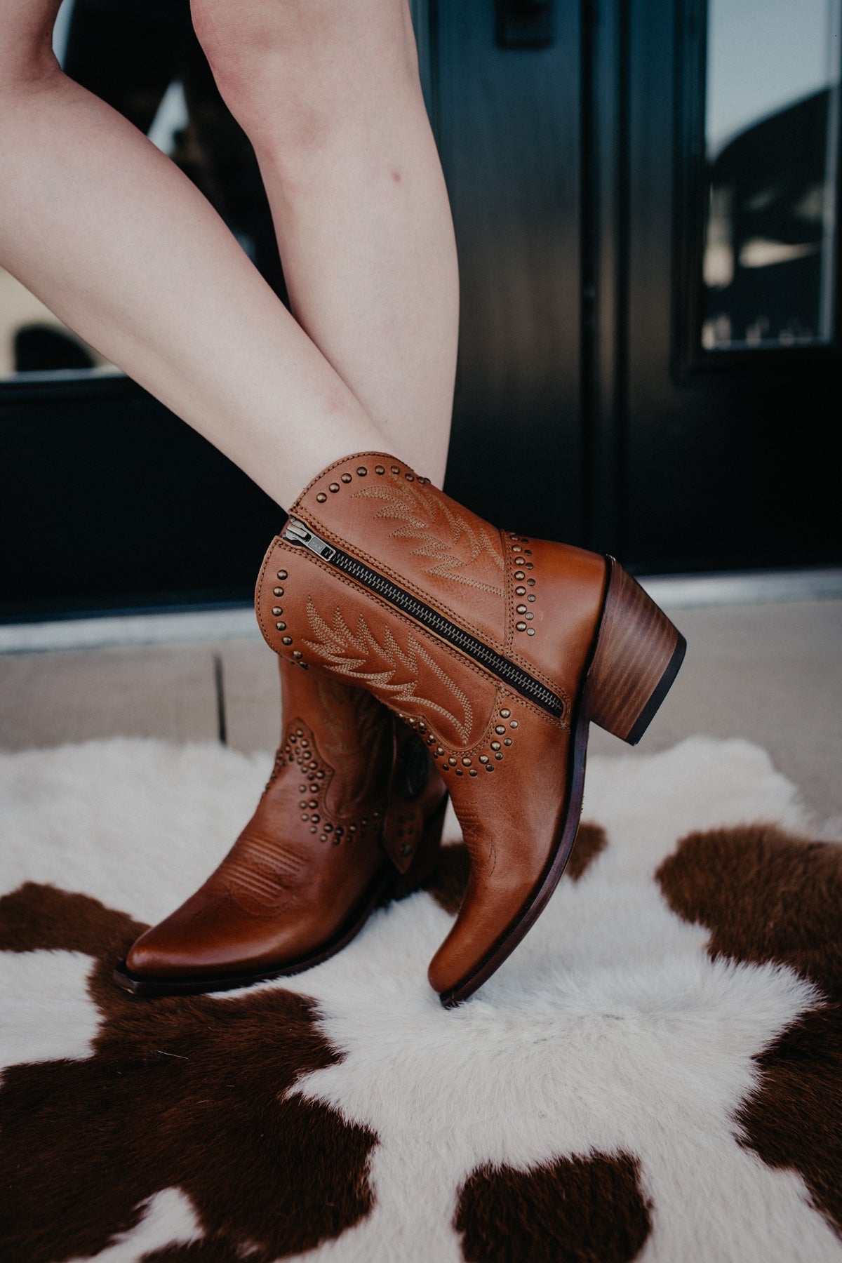 'Shirley' Warm Amber Concho Boot By Liberty Black