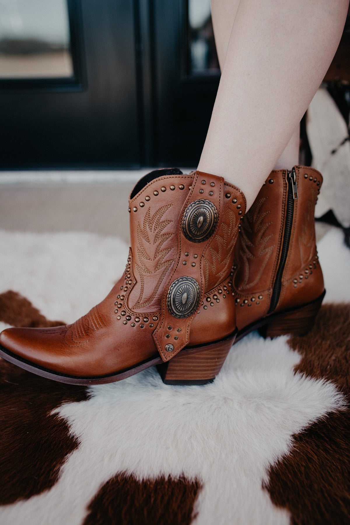 'Shirley' Warm Amber Concho Boot By Liberty Black