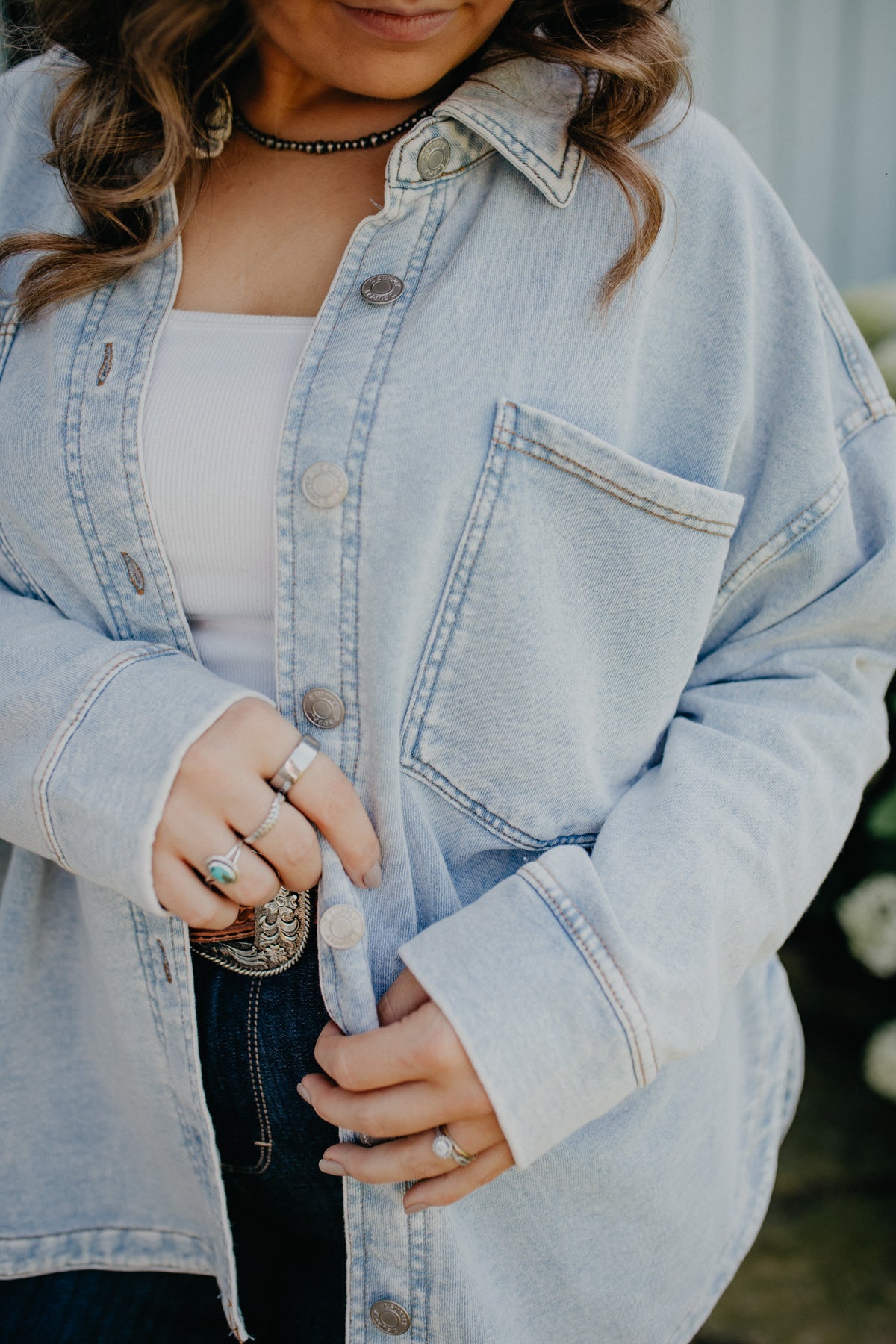 'Lane' Washed Indigo All Day Knit Shacket (XS-L)