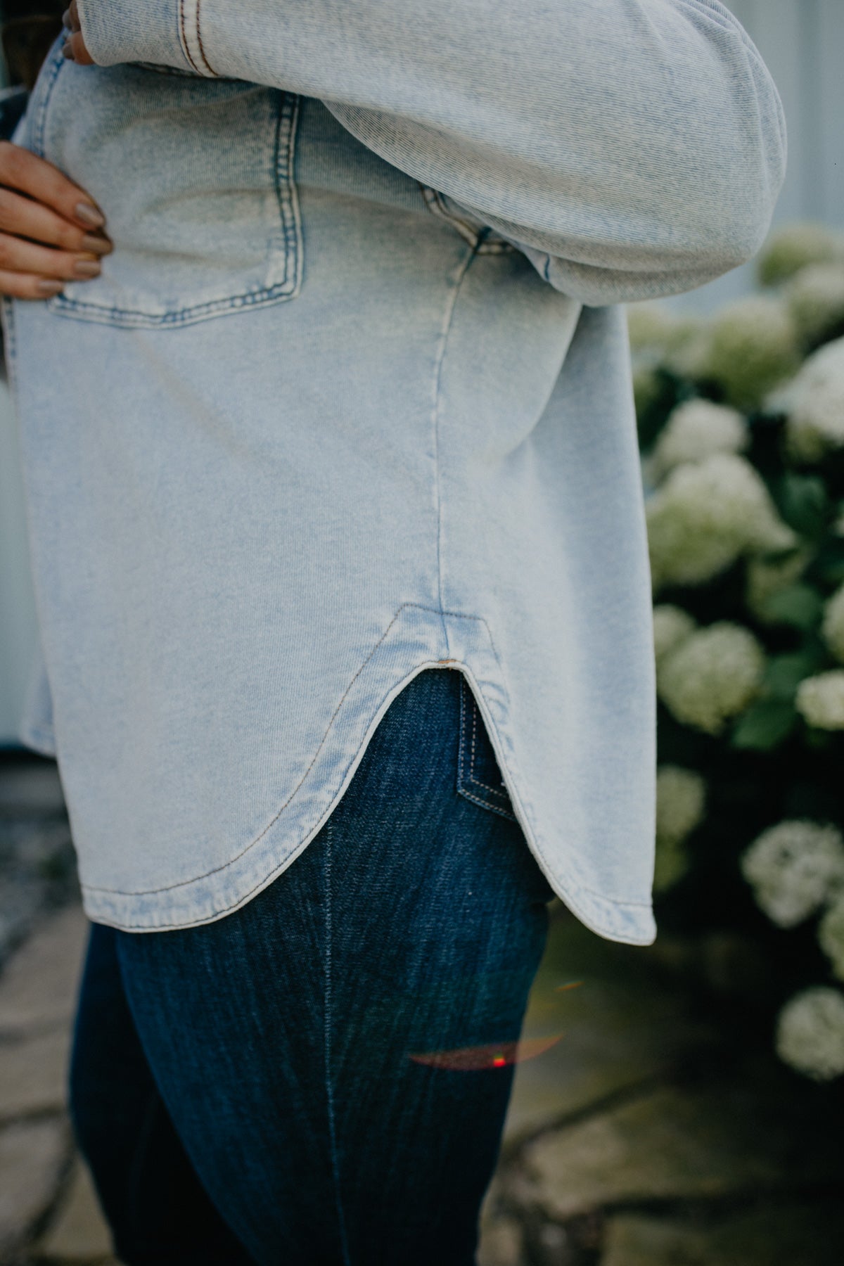 'Lane' Washed Indigo All Day Knit Shacket (XS-L)