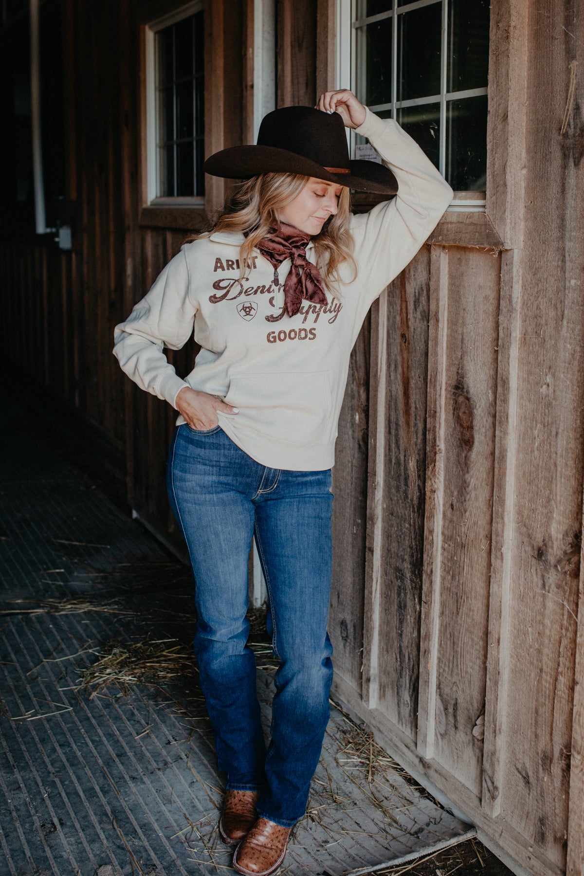 Ariat 'Denim & Supply' 1/2 Zip Sweater (XS-XXL)