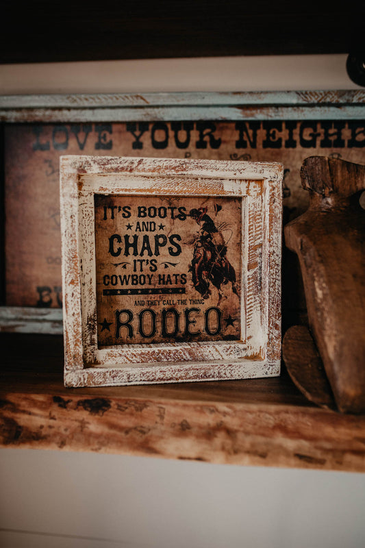 "They Call The Thing Rodeo" Square Framed Artwork (10")