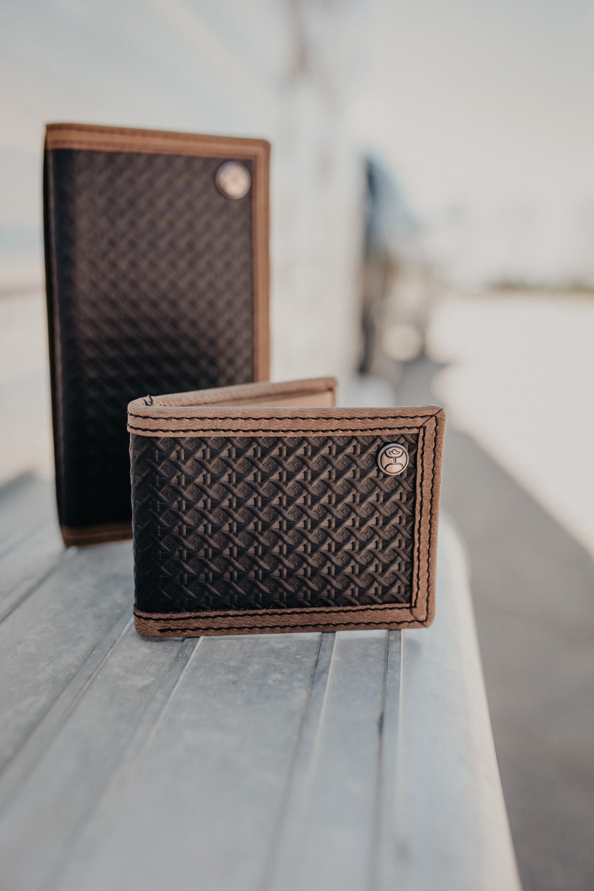 Hooey Black Basketweave Leather Bifold Wallet (HFBF020-BK)