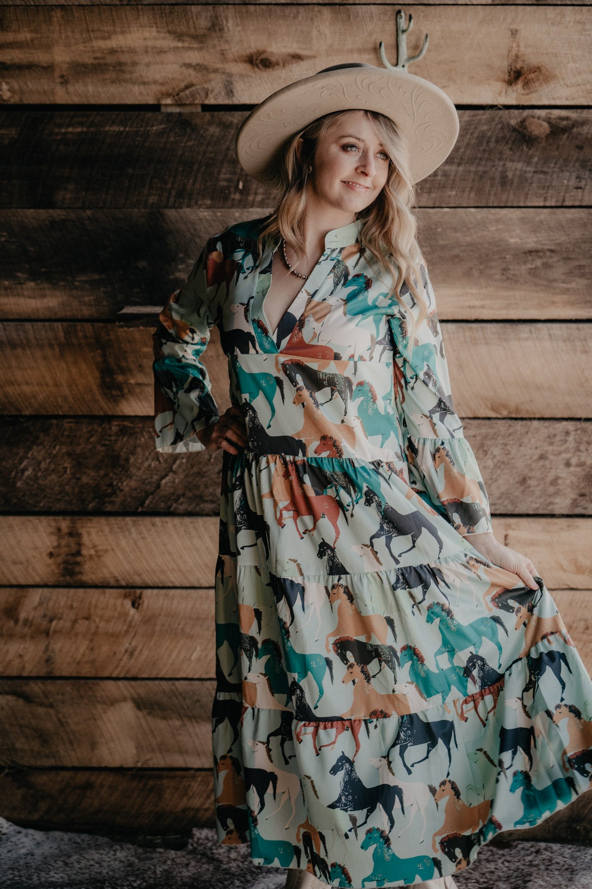 'Painted Rock' Horse Print Tunic Dress (1 M Only)