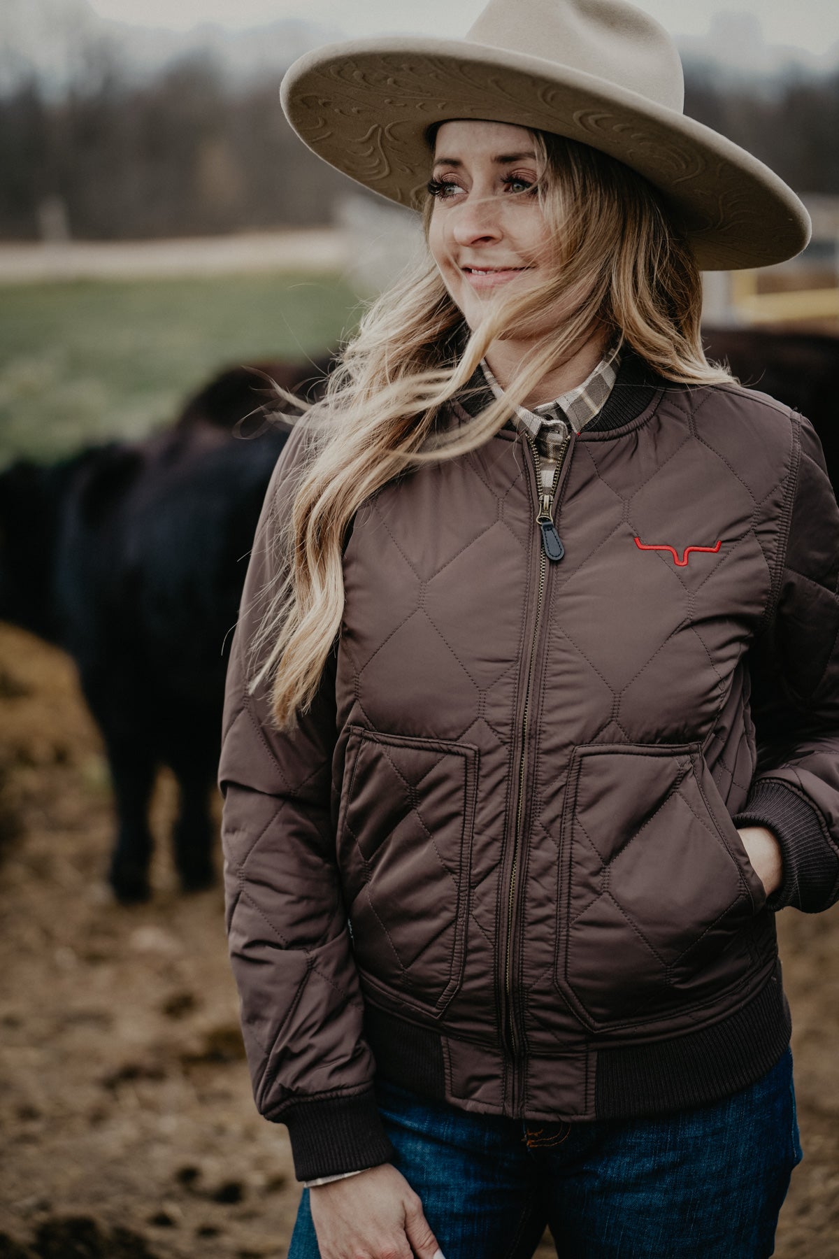 'Marinos' Quilted Bomber Jacket by Kimes Ranch (Brown and Black)