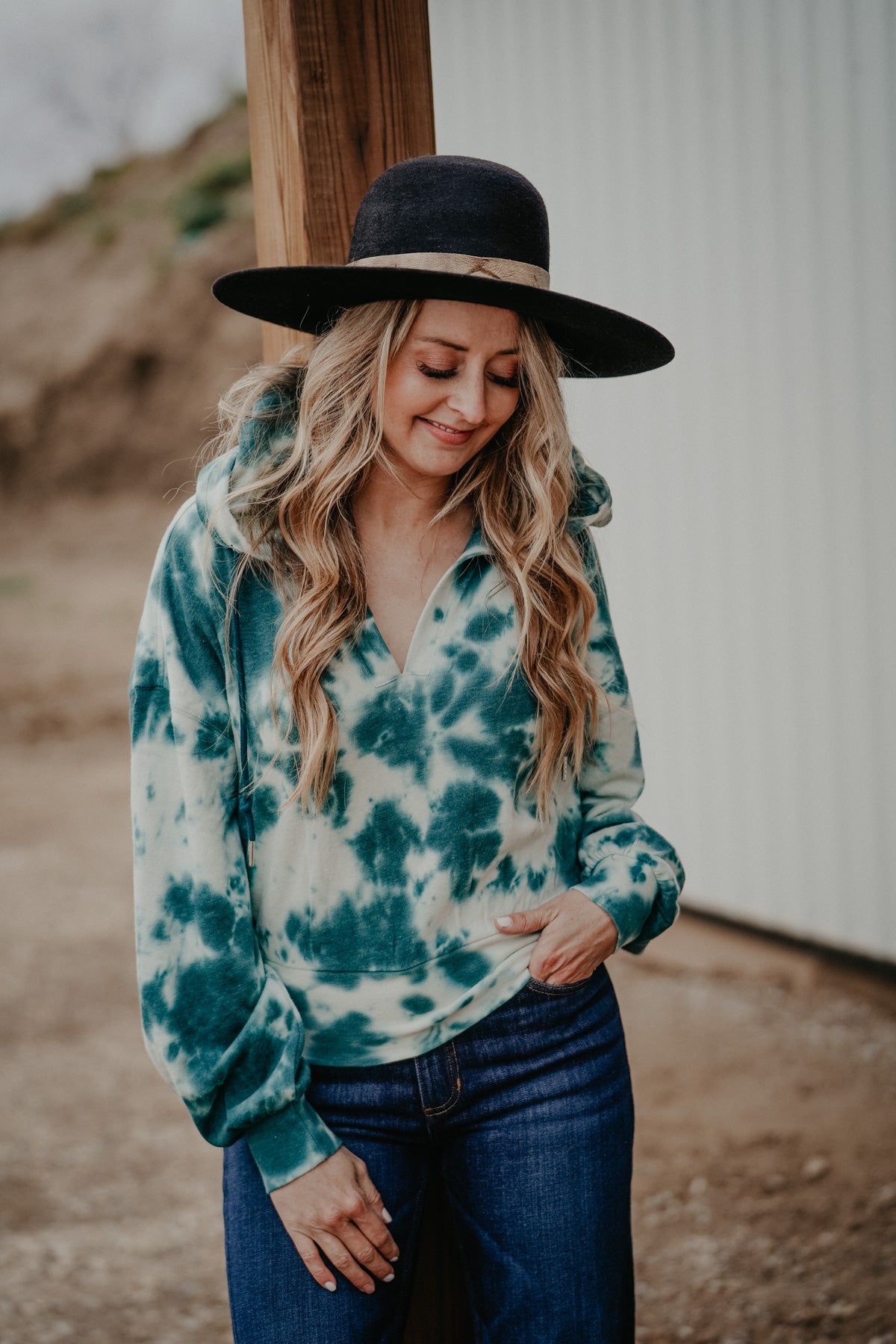 'Monterey' Dyed Hoodie by Kimes Ranch (Dark Teal)