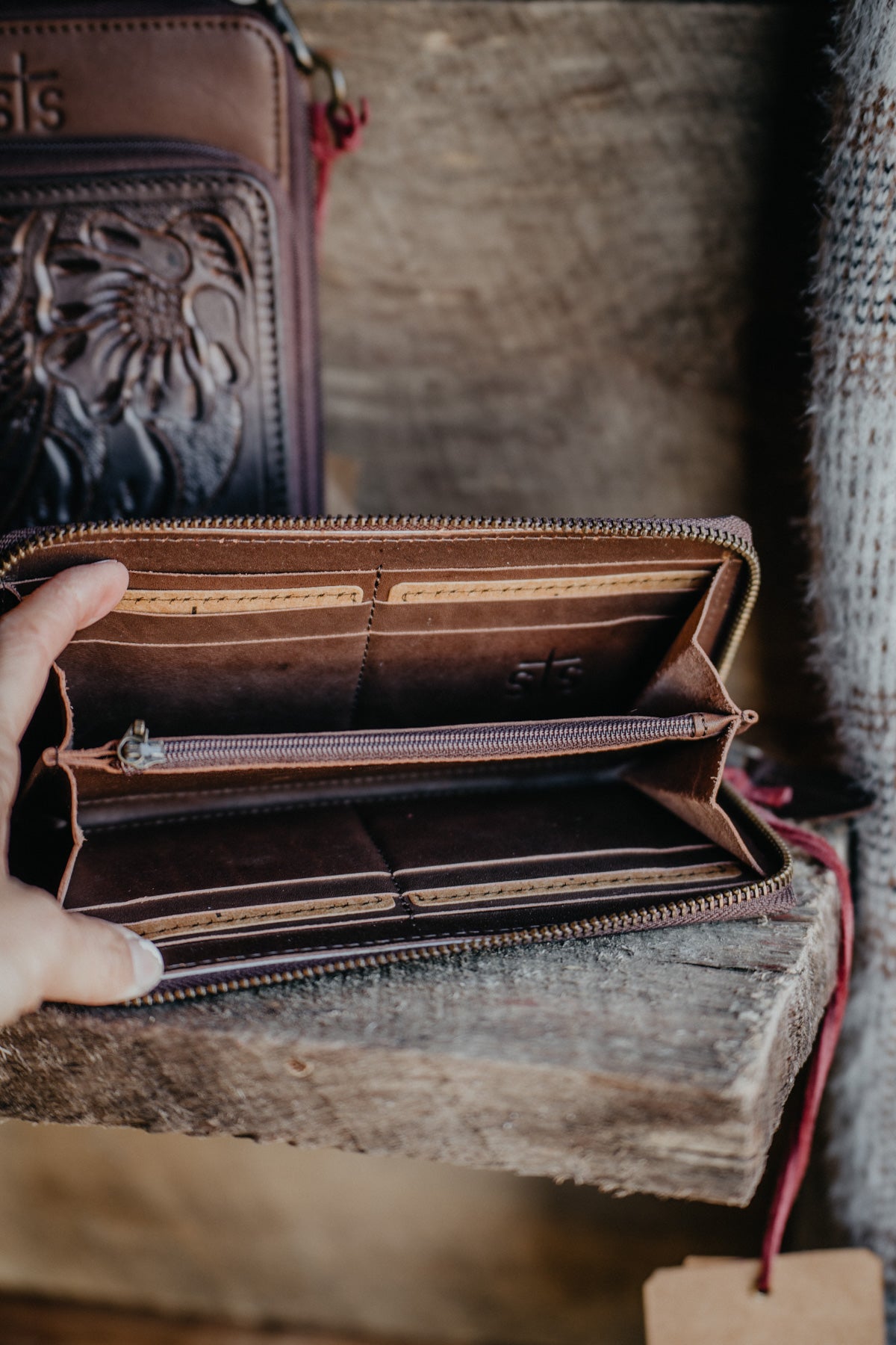 'Westward' Floral Tooled Leather Women's Bifold Wallet by STS Ranchwear