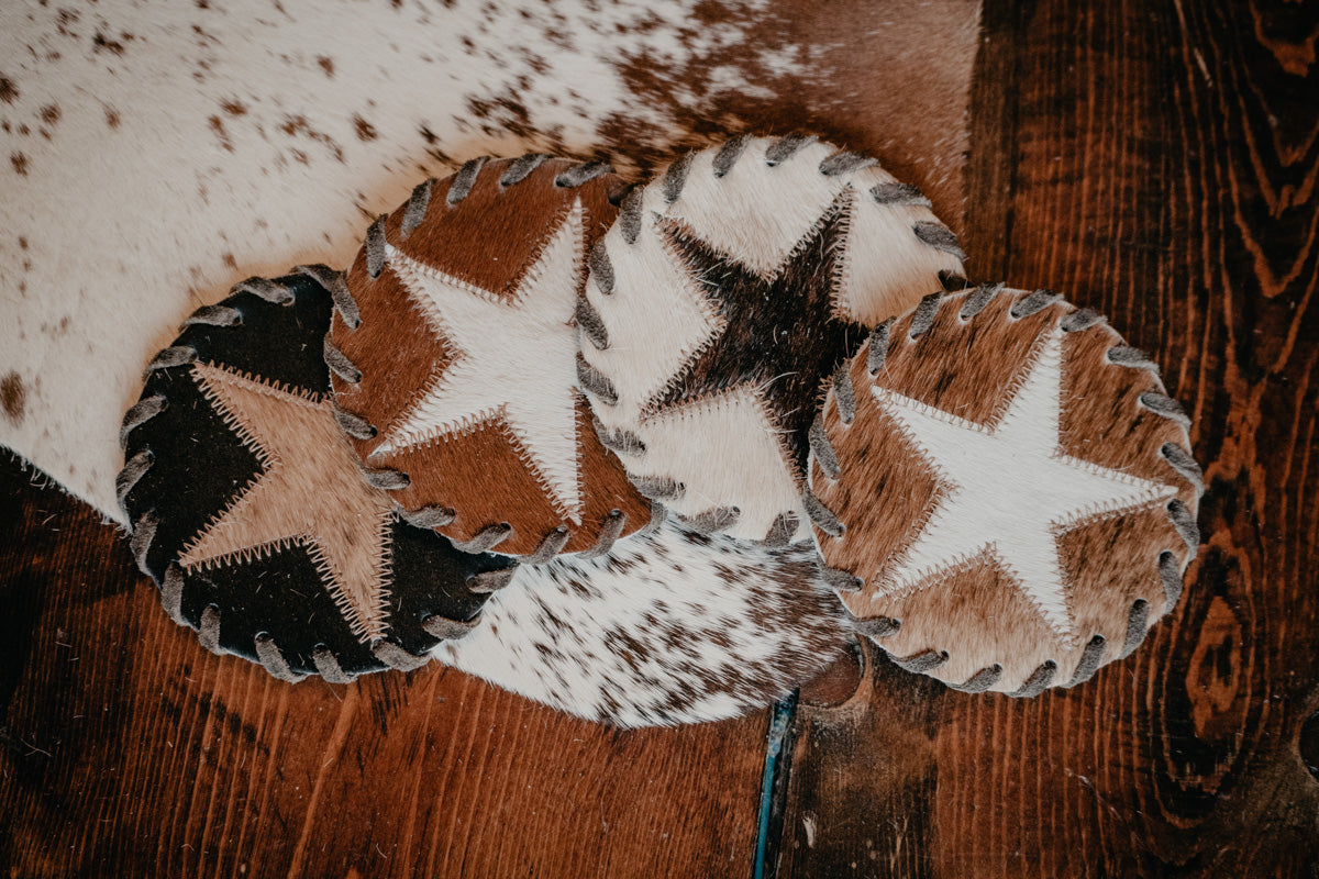 Cowhide Coasters (Various Designs/ Sold as singles)