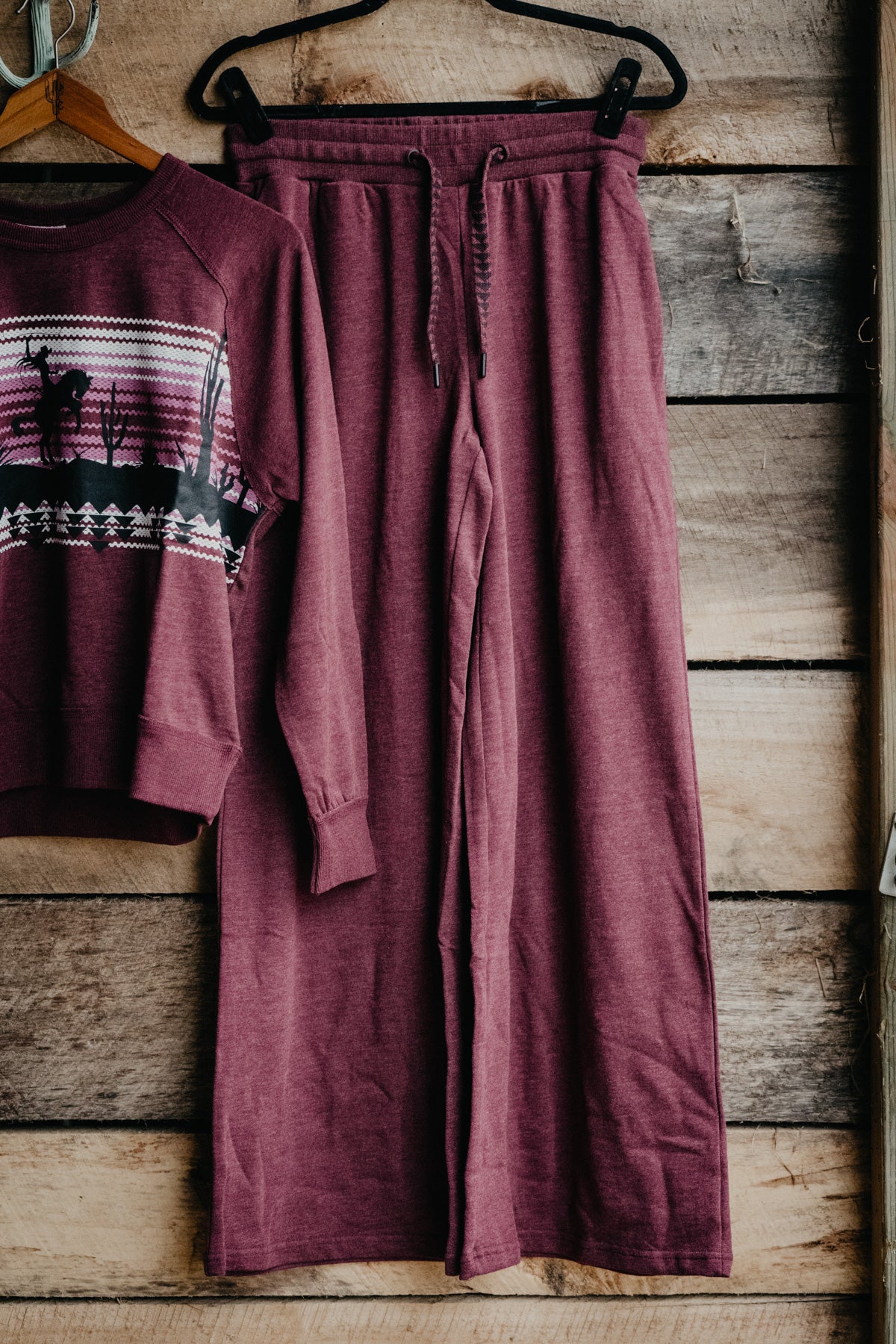 'Road Runner' Maroon Ariat Wide Leg Casual Pant (XS - XXL)