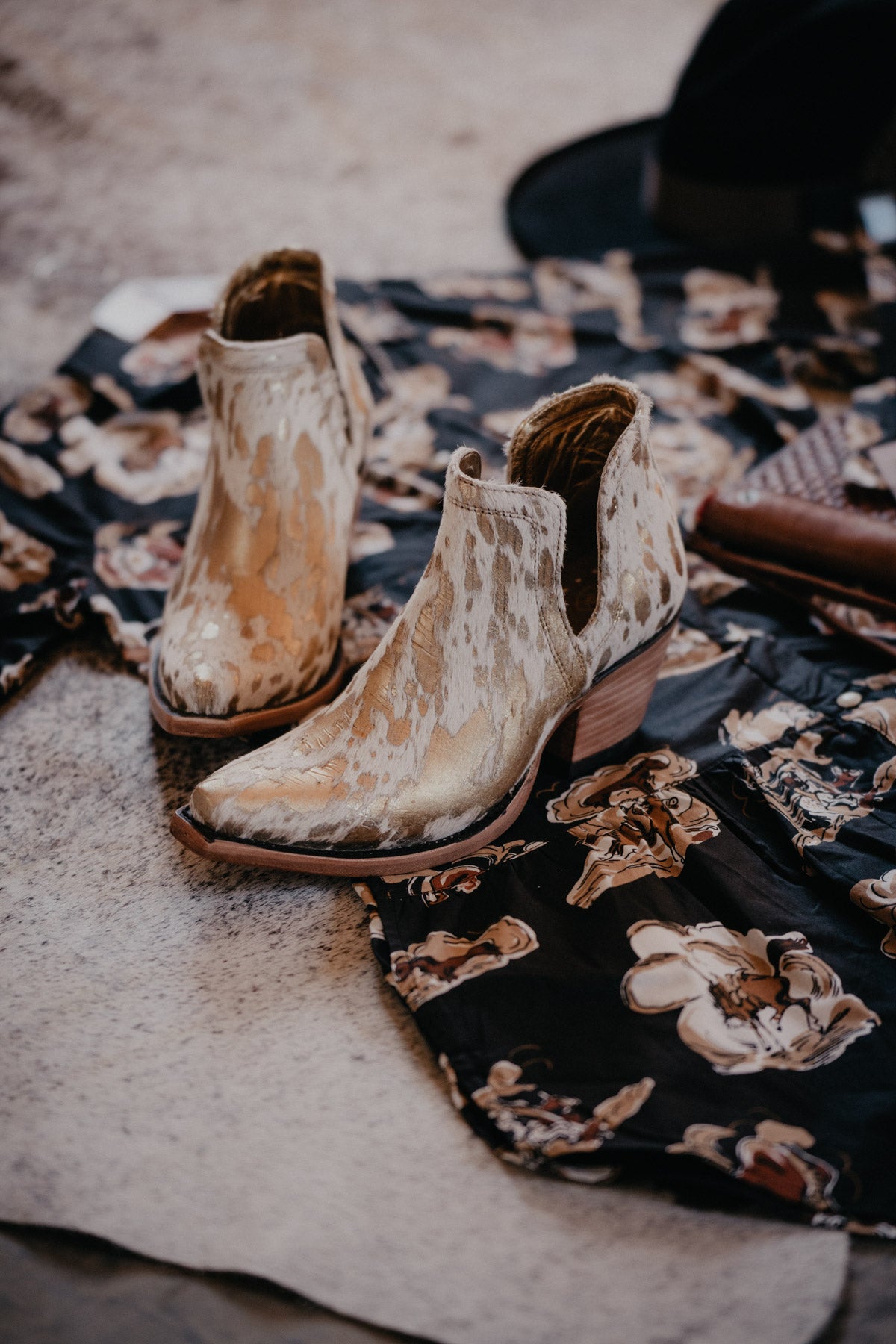 Dixon Ankle Bootie by Ariat {Metallic Cowhide}