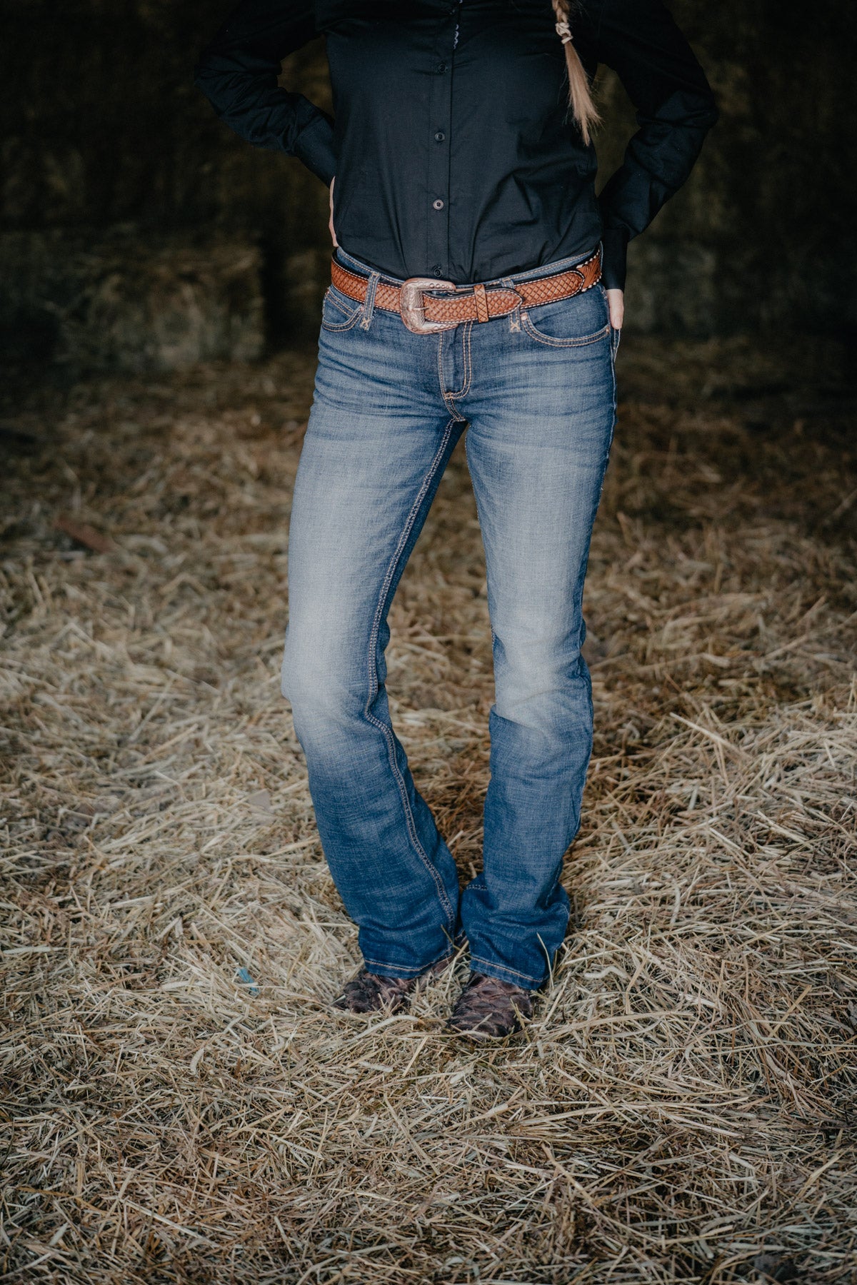 'MS' Mid Rise Mae Bootcut Jean by Wrangler (Dark MS Wash)