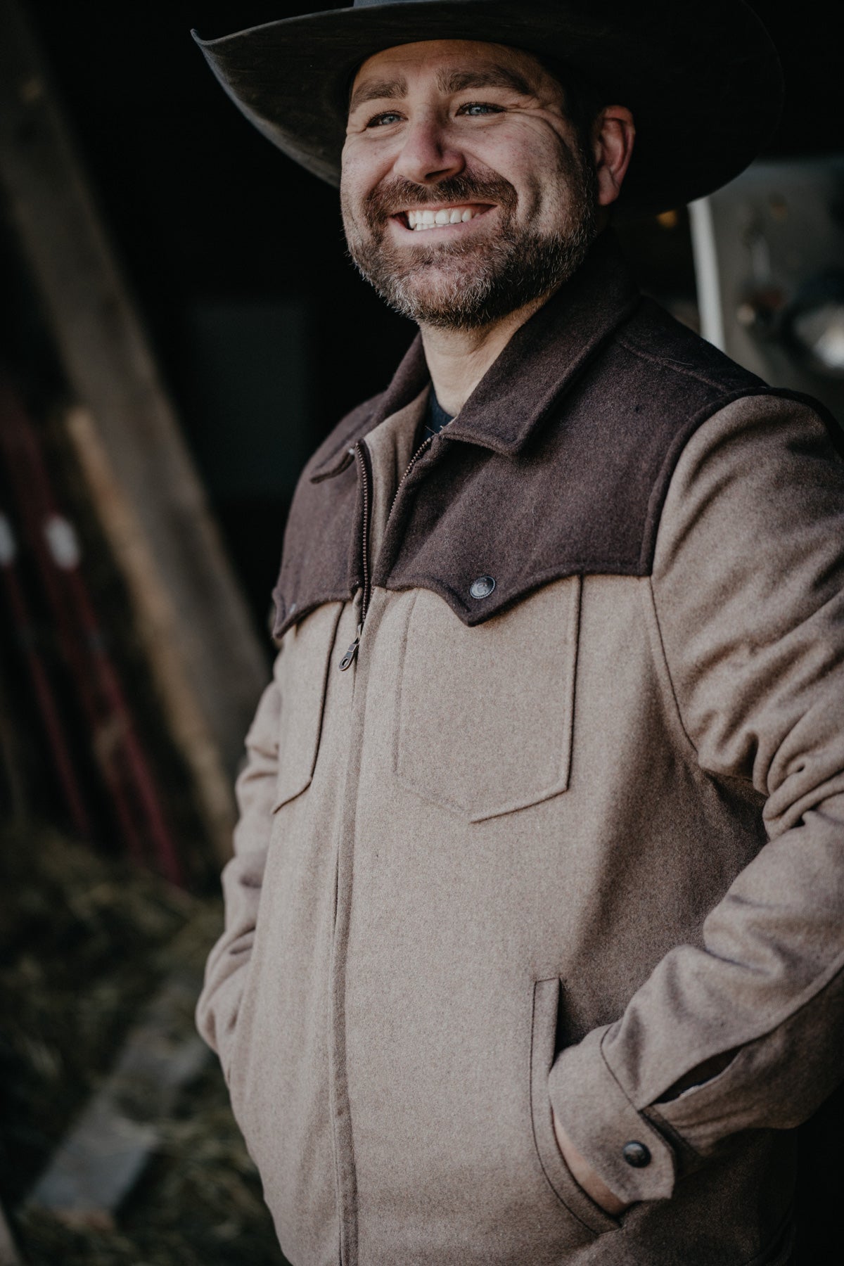 'Bramford' Men's 2-Tone Wool Jacket by Cripple Creek