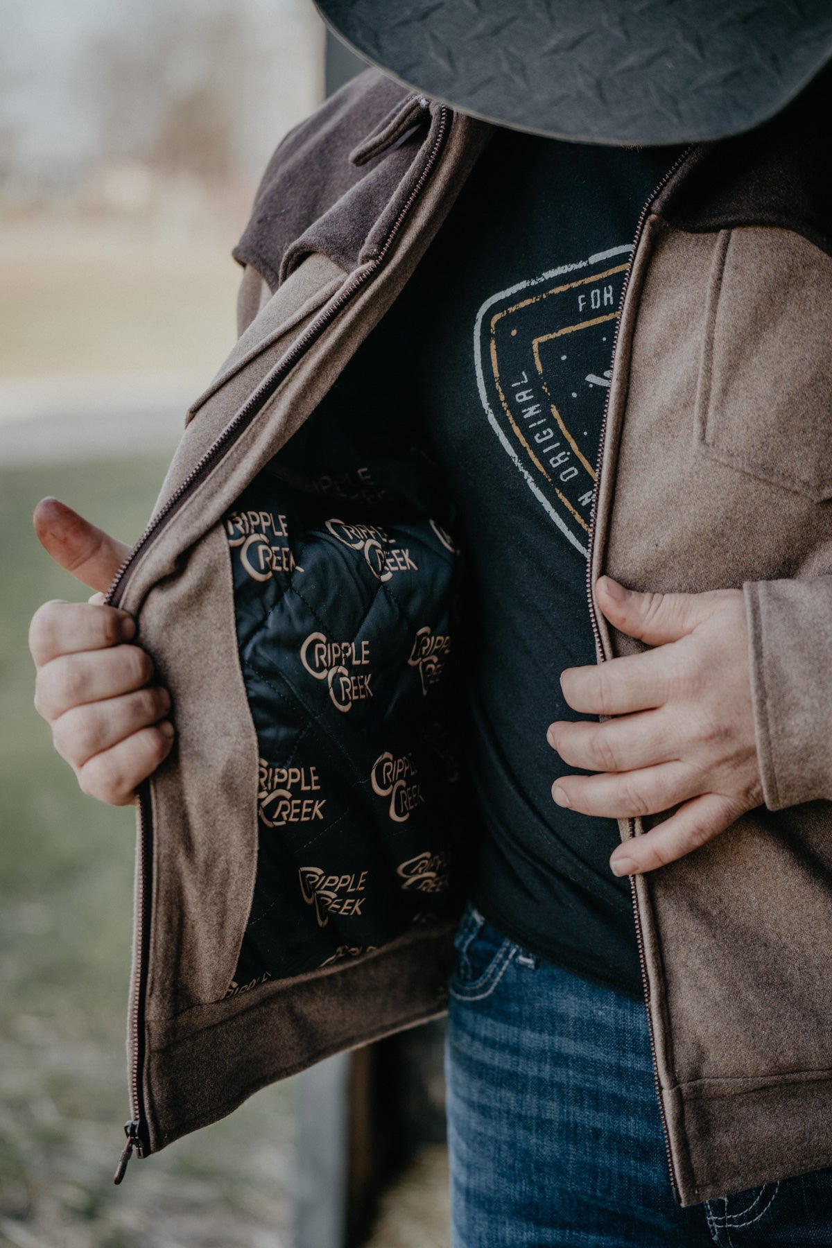 'Bramford' Men's 2-Tone Wool Jacket by Cripple Creek