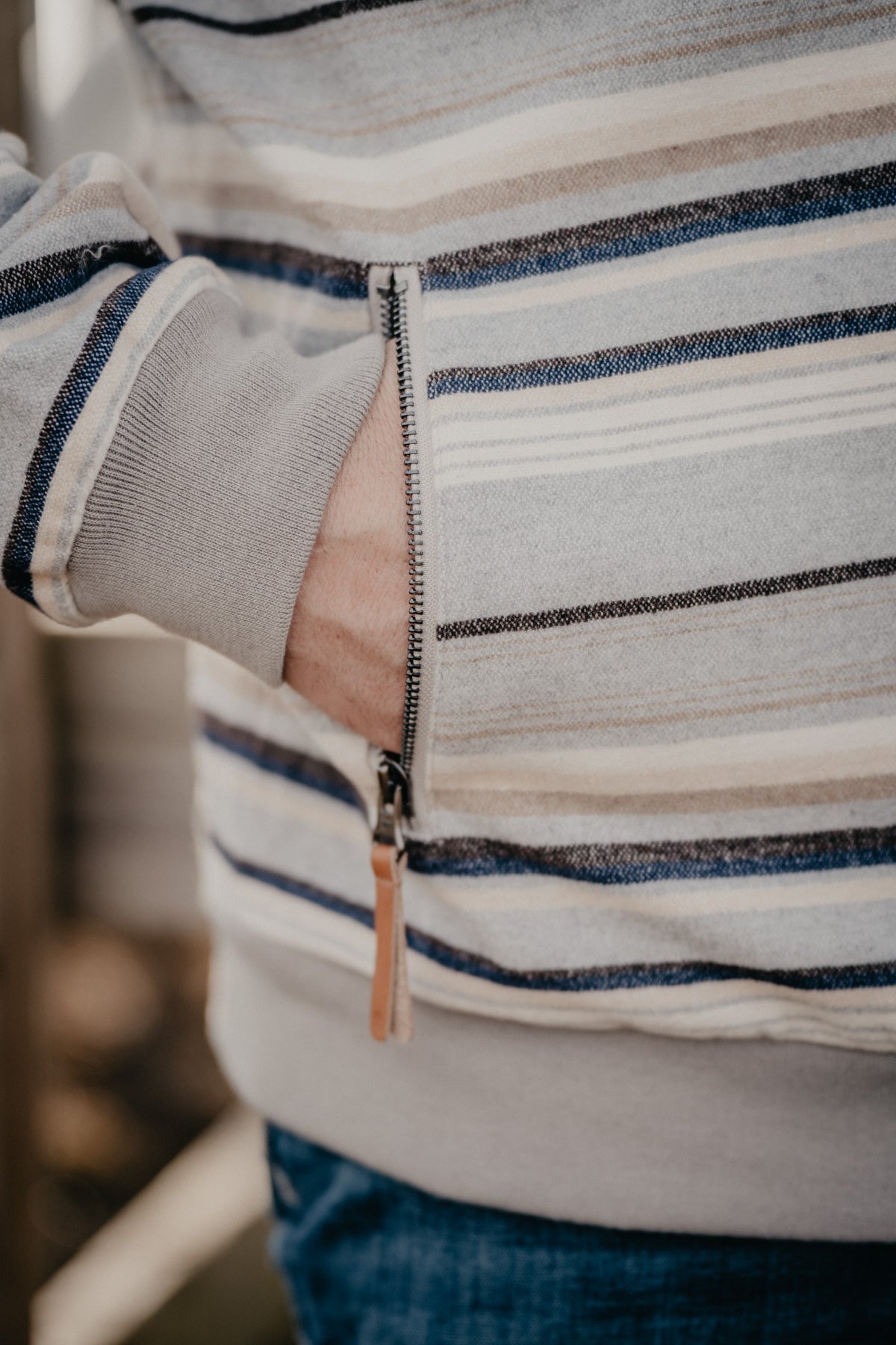 'Dixon Creek' Men's Striped Grey Hooey Jacket (S - XXL)