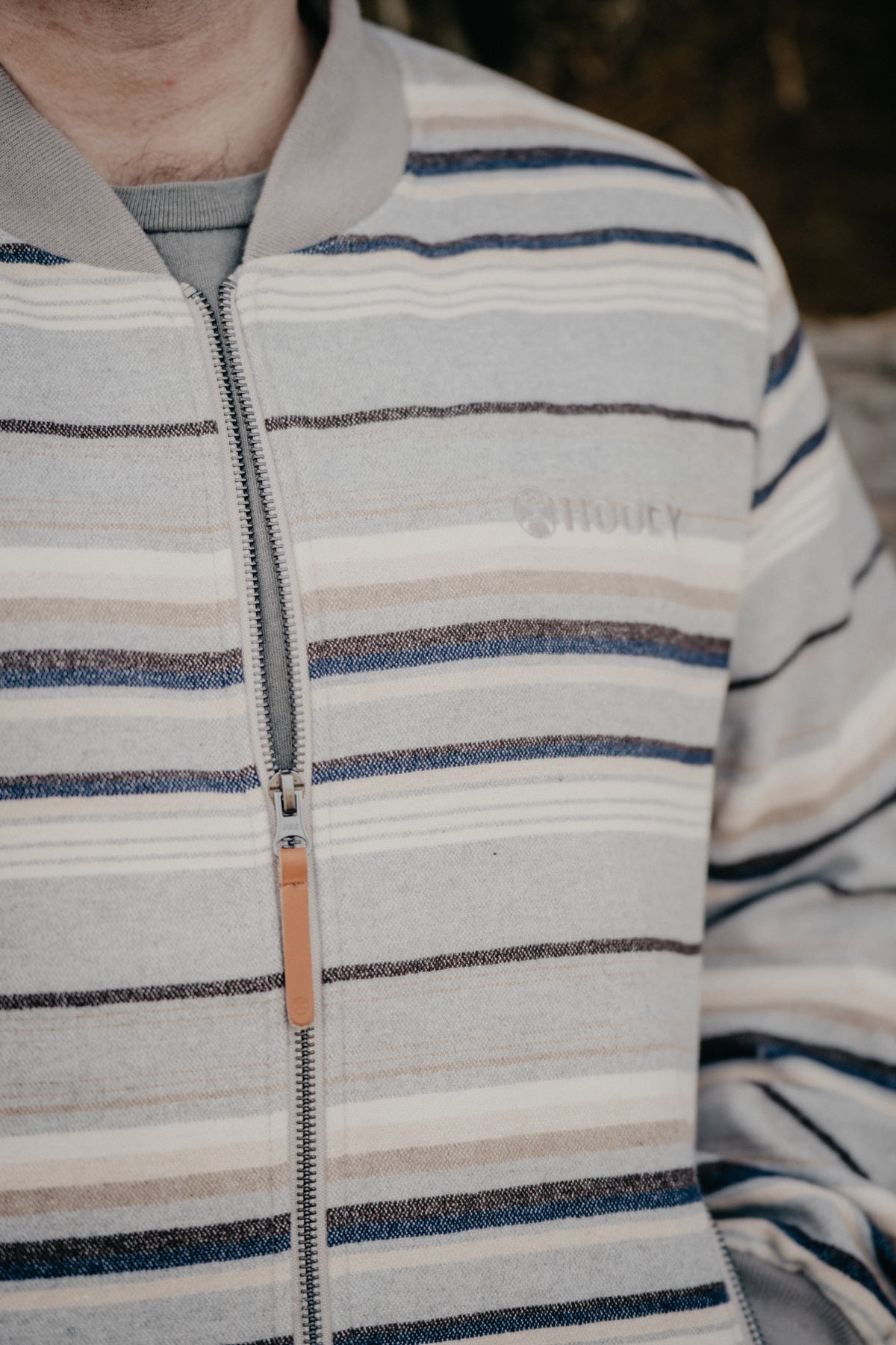 'Dixon Creek' Men's Striped Grey Hooey Jacket (S - XXL)