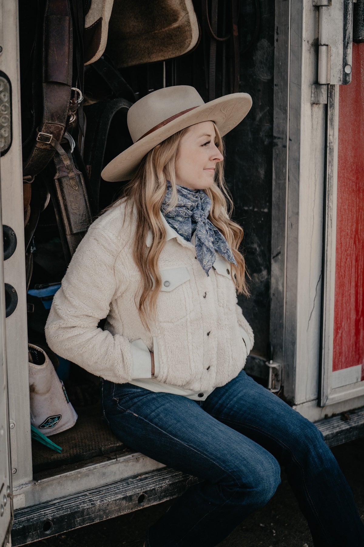 'Guthrie' Hooey Sherpa Jacket with Denim Accents (XL & XXL Only)