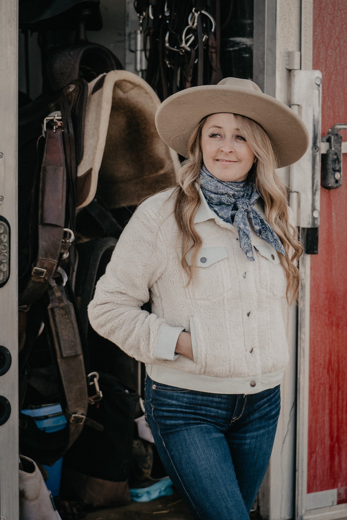 'Guthrie' Hooey Sherpa Jacket with Denim Accents (XL & XXL Only)