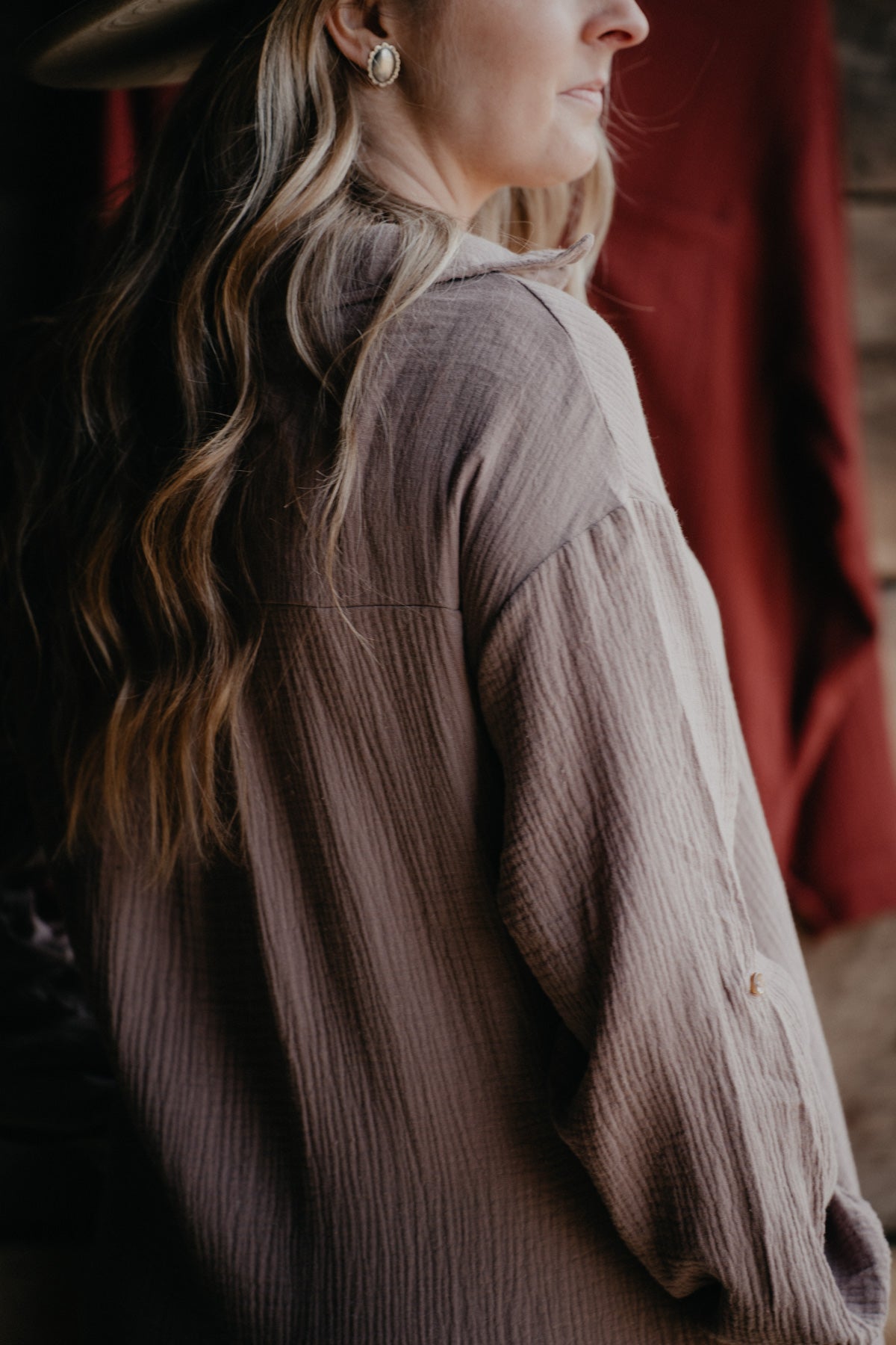 'Little Nell' Button Up Long Sleeve Maxi Dress (1 S Only)