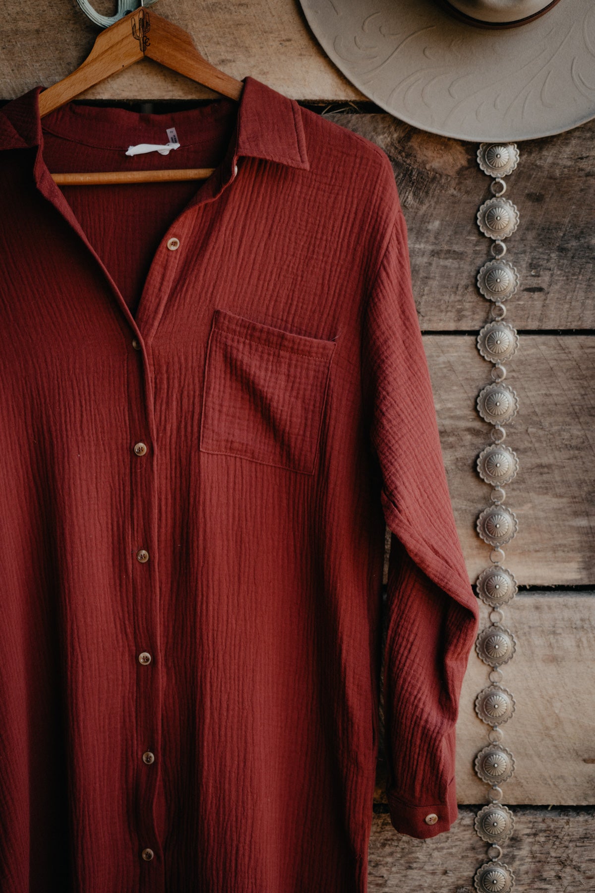 'Little Nell' Button Up Long Sleeve Maxi Dress (1 S Only)