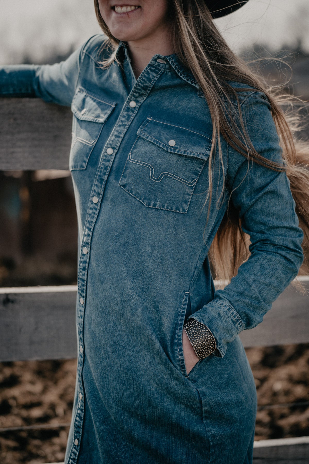 'Sundowner' Denim Dress by Kimes Ranch (S - XXL; 2 Washes)