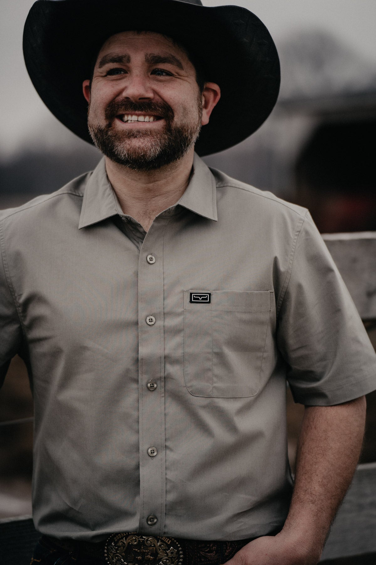 'Linville' Men's Short Sleeve Dress Shirt by Kimes Ranch (Sage)