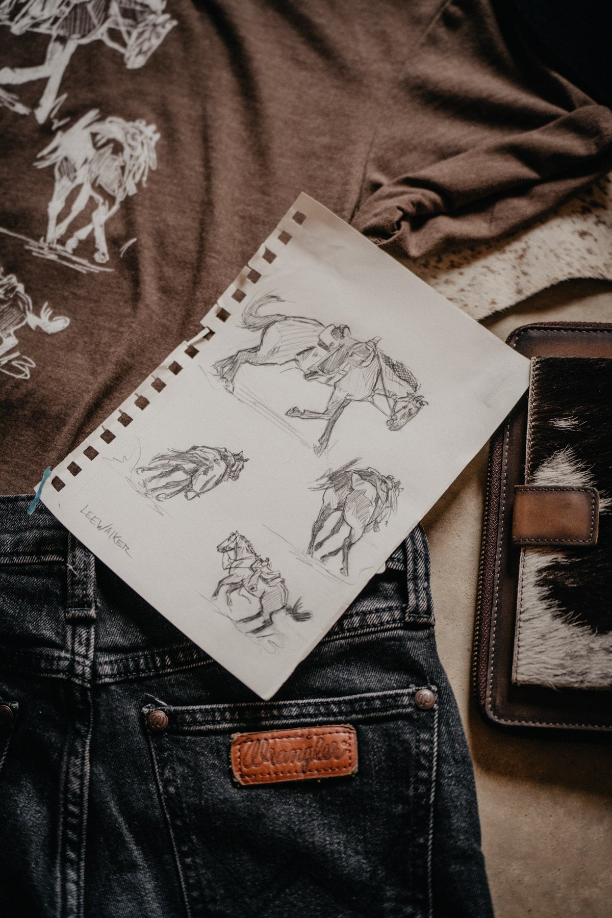 'Cold Backed Buckskin' CC Cowgirl Exclusive Brown Graphic T