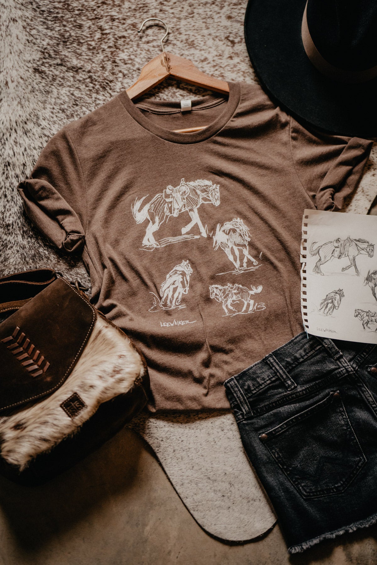 'Cold Backed Buckskin' CC Cowgirl Exclusive Brown Graphic T
