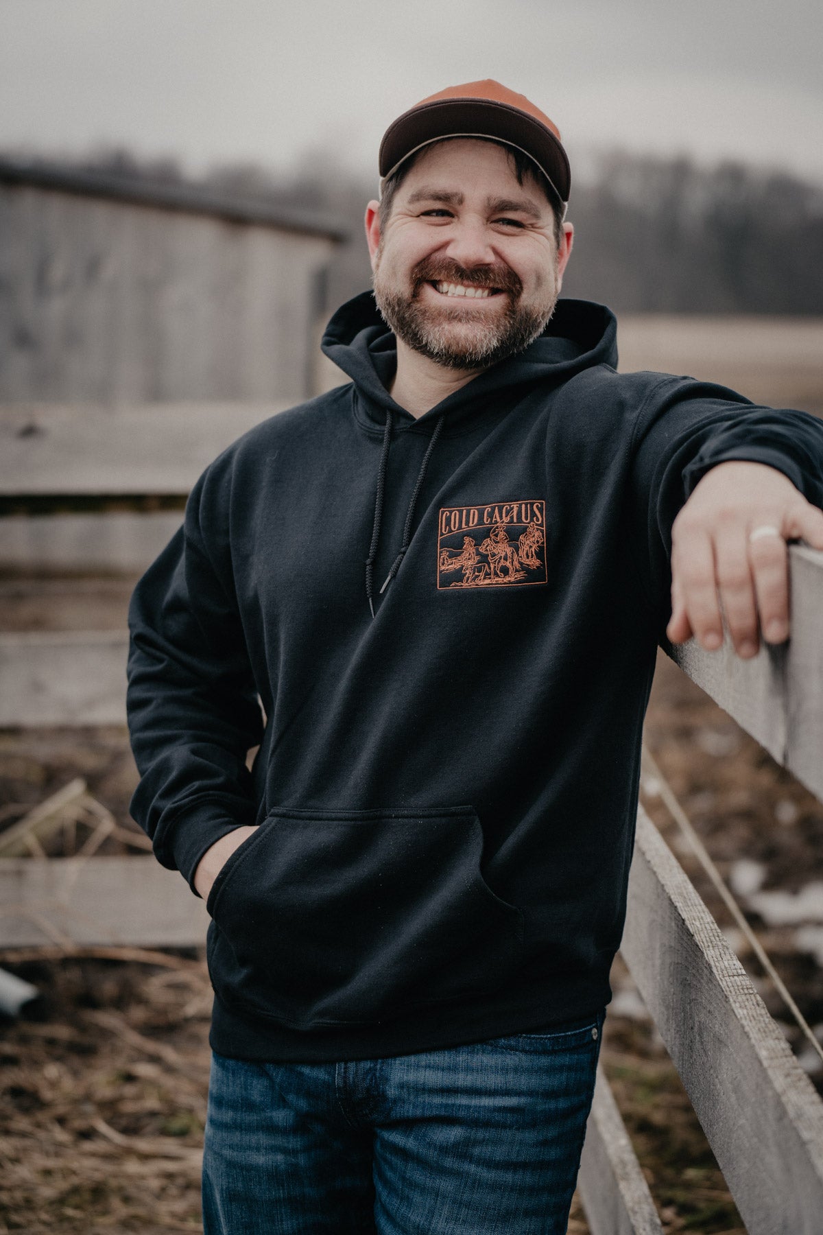 CC Branding Pen Rust Embroidered Black Hoodie (S - XXL)