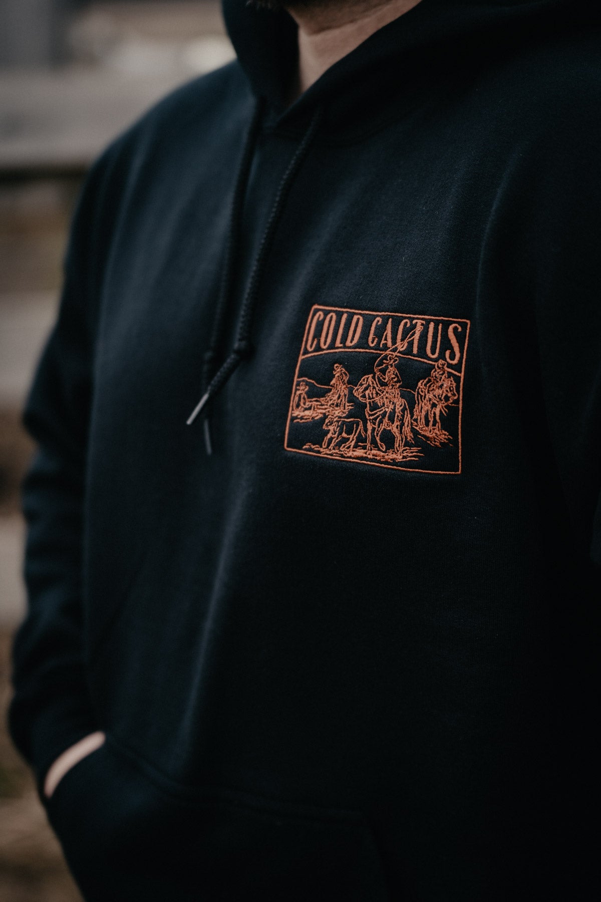 CC Branding Pen Rust Embroidered Black Hoodie (S - XXL)