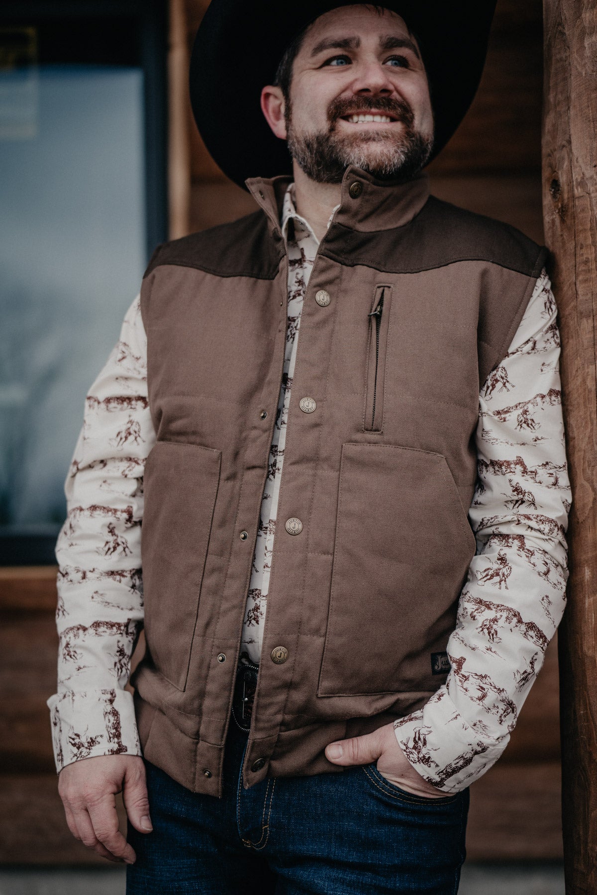 Men's Western Scene Pearl Snap by Justin Boots