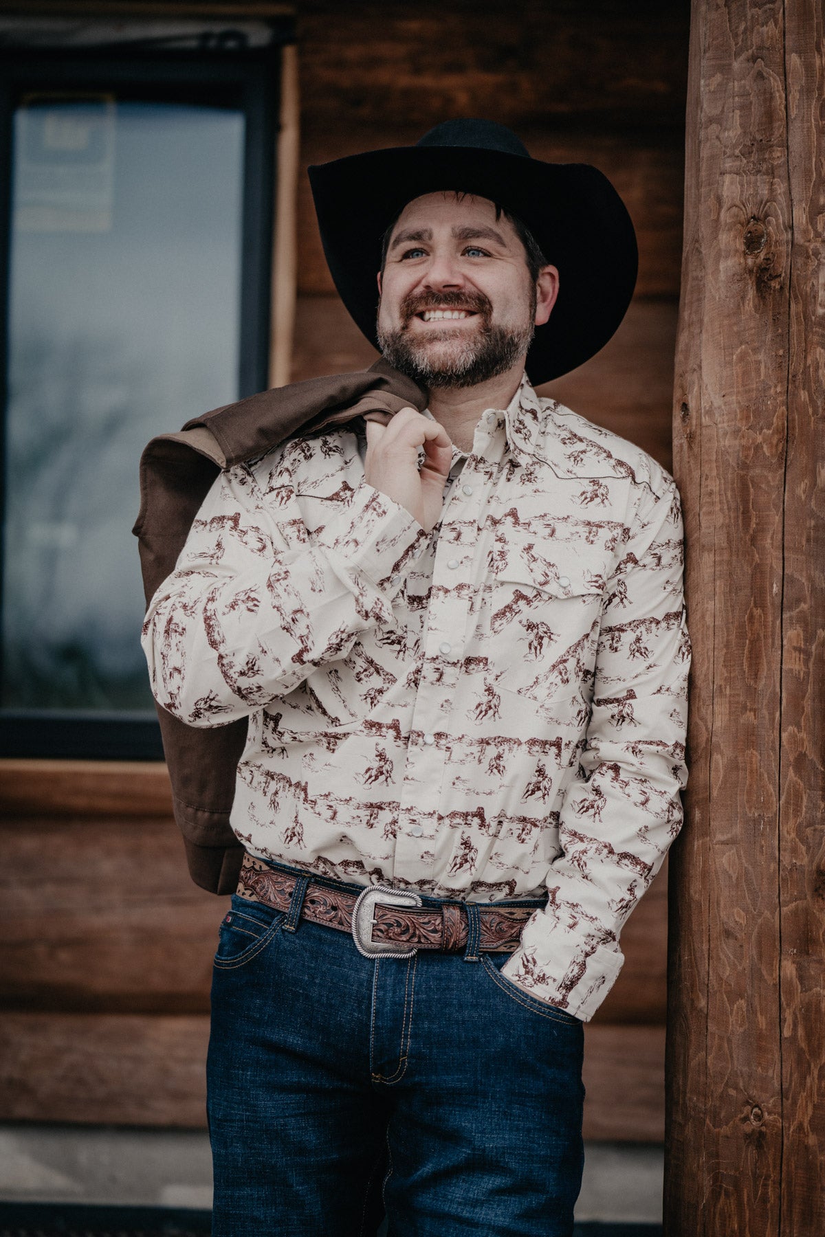 Men's Western Scene Pearl Snap by Justin Boots